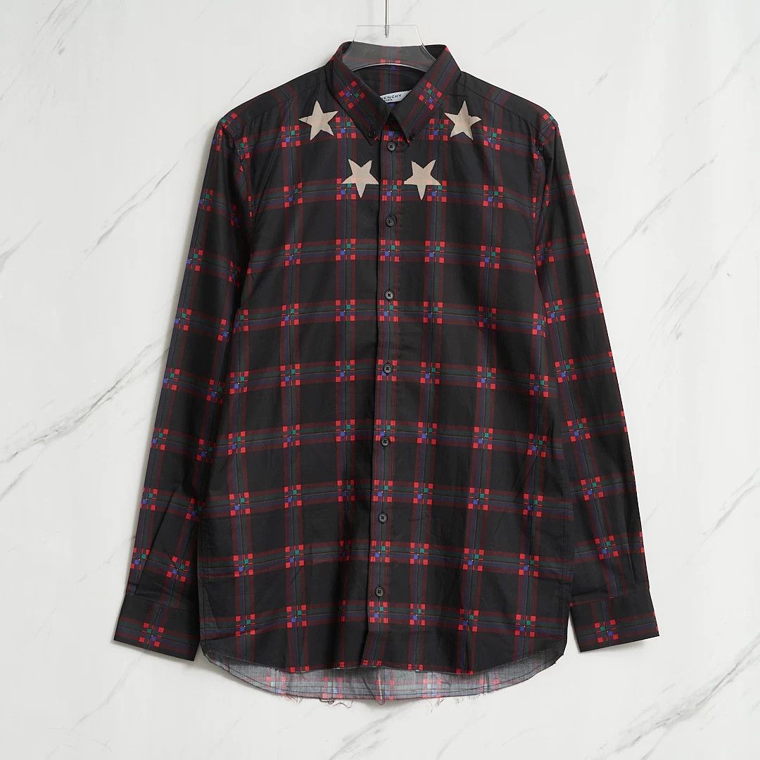Givenchy Givenchy Men's Star Plaid Jacquard Shirt Size US M / EU 48-50 / 2 - 1 Thumbnail