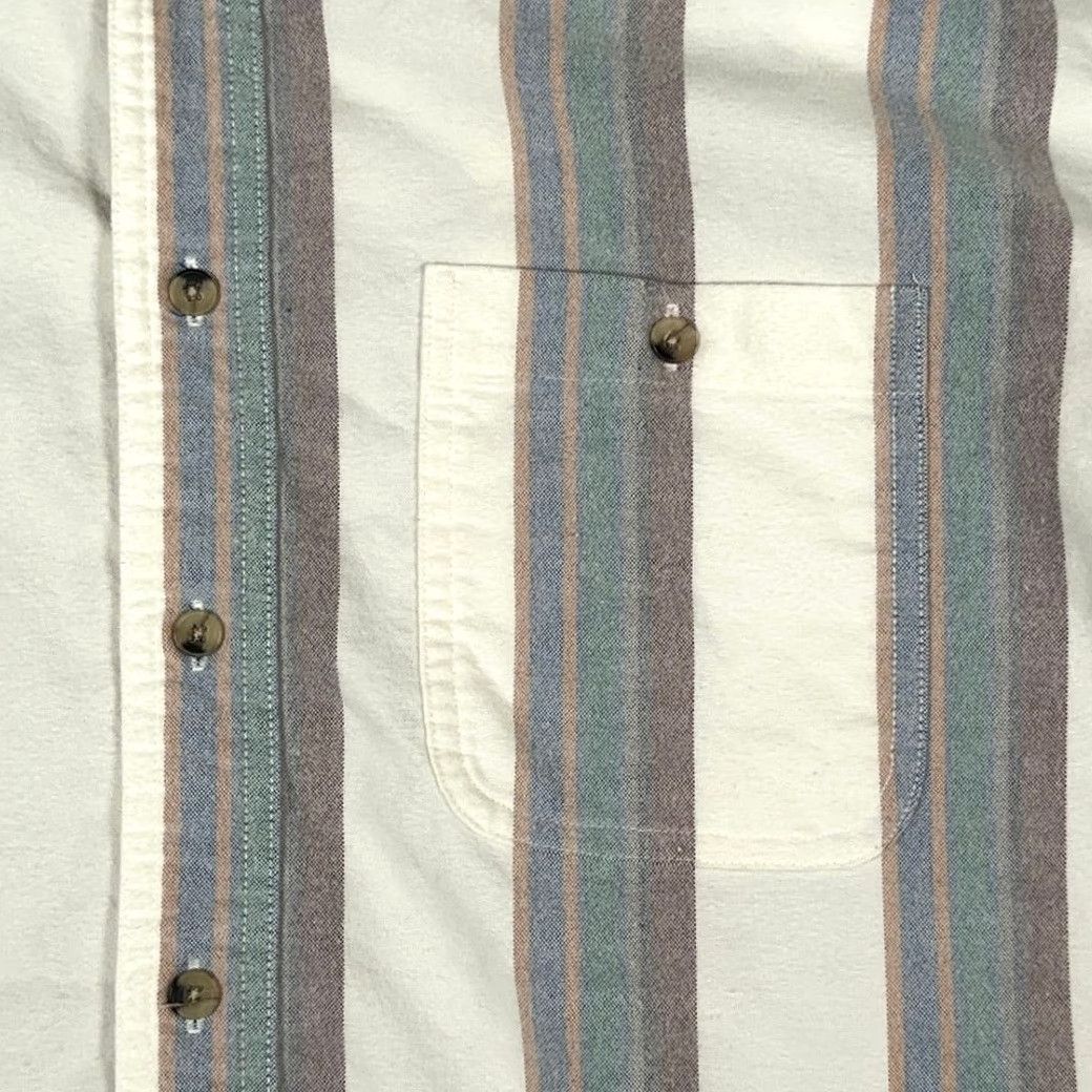 Vintage VINTAGE Manhattan Shirt Adult XL White Striped Flannel 1857 USA 90s Men’s Wool? Size US XL / EU 56 / 4 - 4 Thumbnail