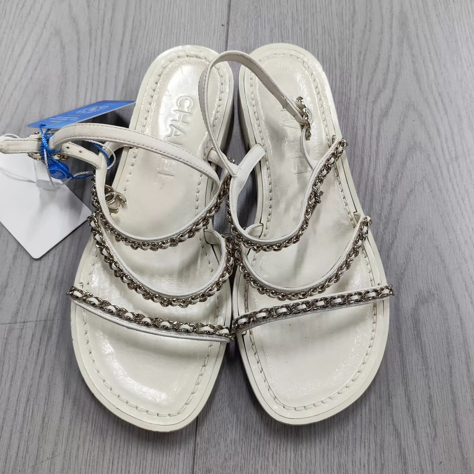 Chanel Chanel White Sandals 36.5 Size US 6 / IT 36 - 1 Thumbnail