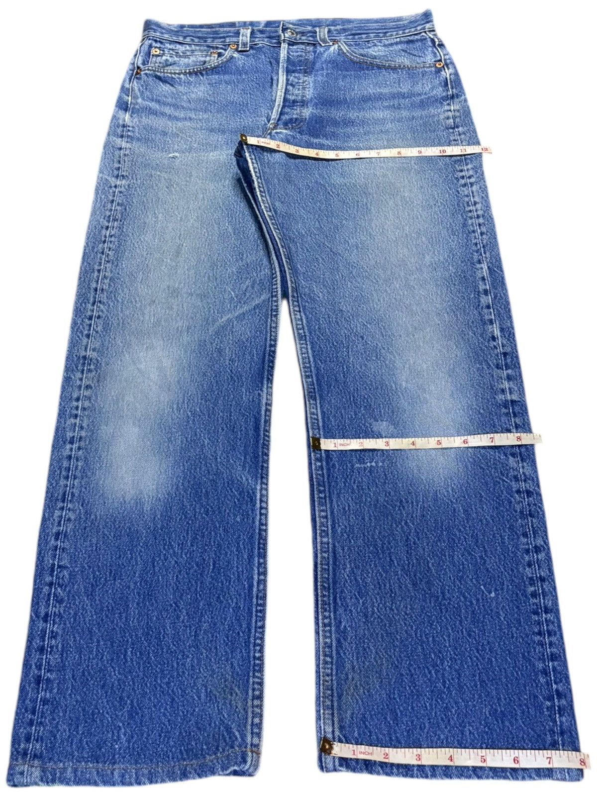 Levi's Vintage 90s Levis 501xx Mud Wash Distress Loose Jeans Size US 32 / EU 48 - 13 Thumbnail