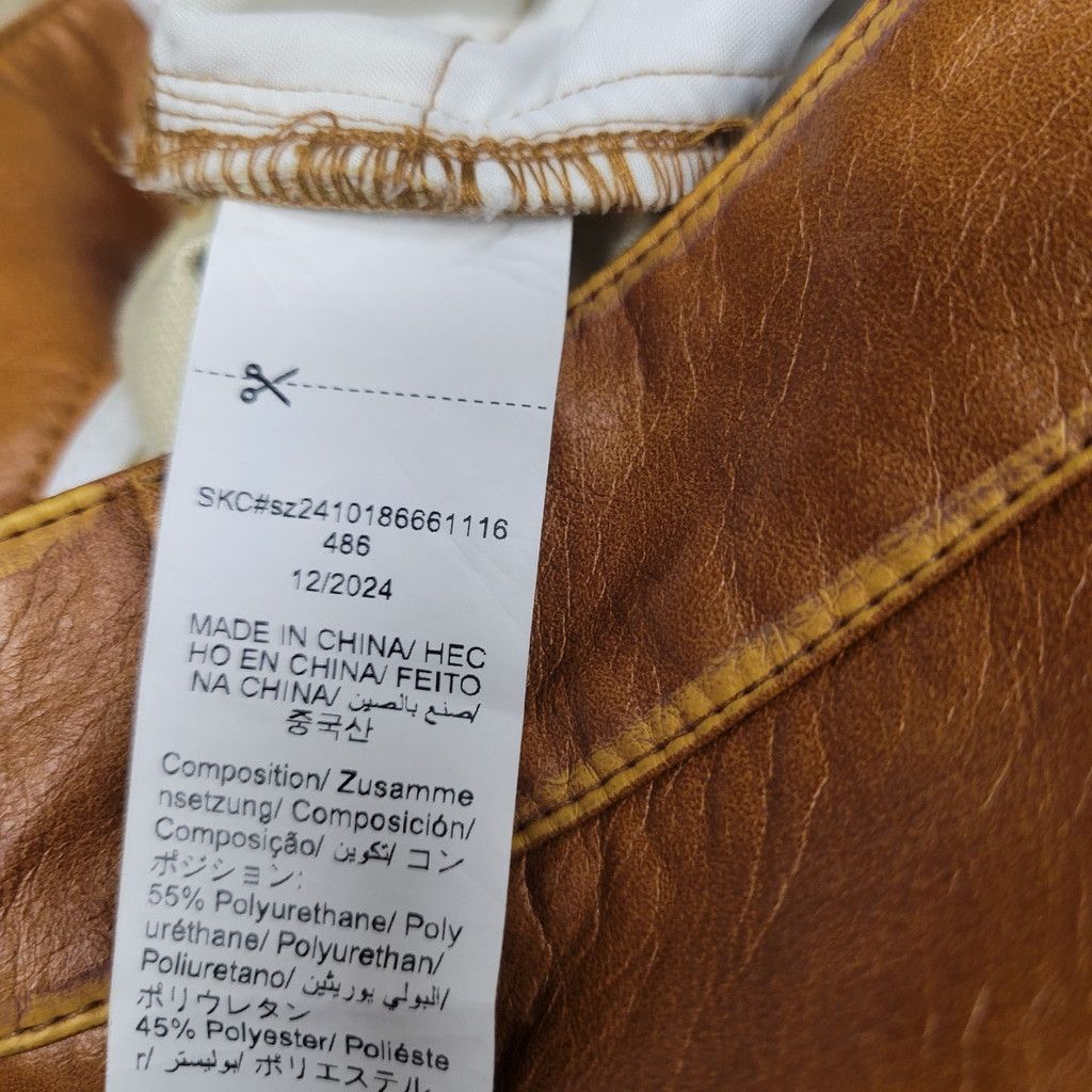 Other ANEWSTA Women Faux-Leather Wide-Leg Brown Pants Size Medium Size 28" / US 6 / IT 42 - 12 Thumbnail
