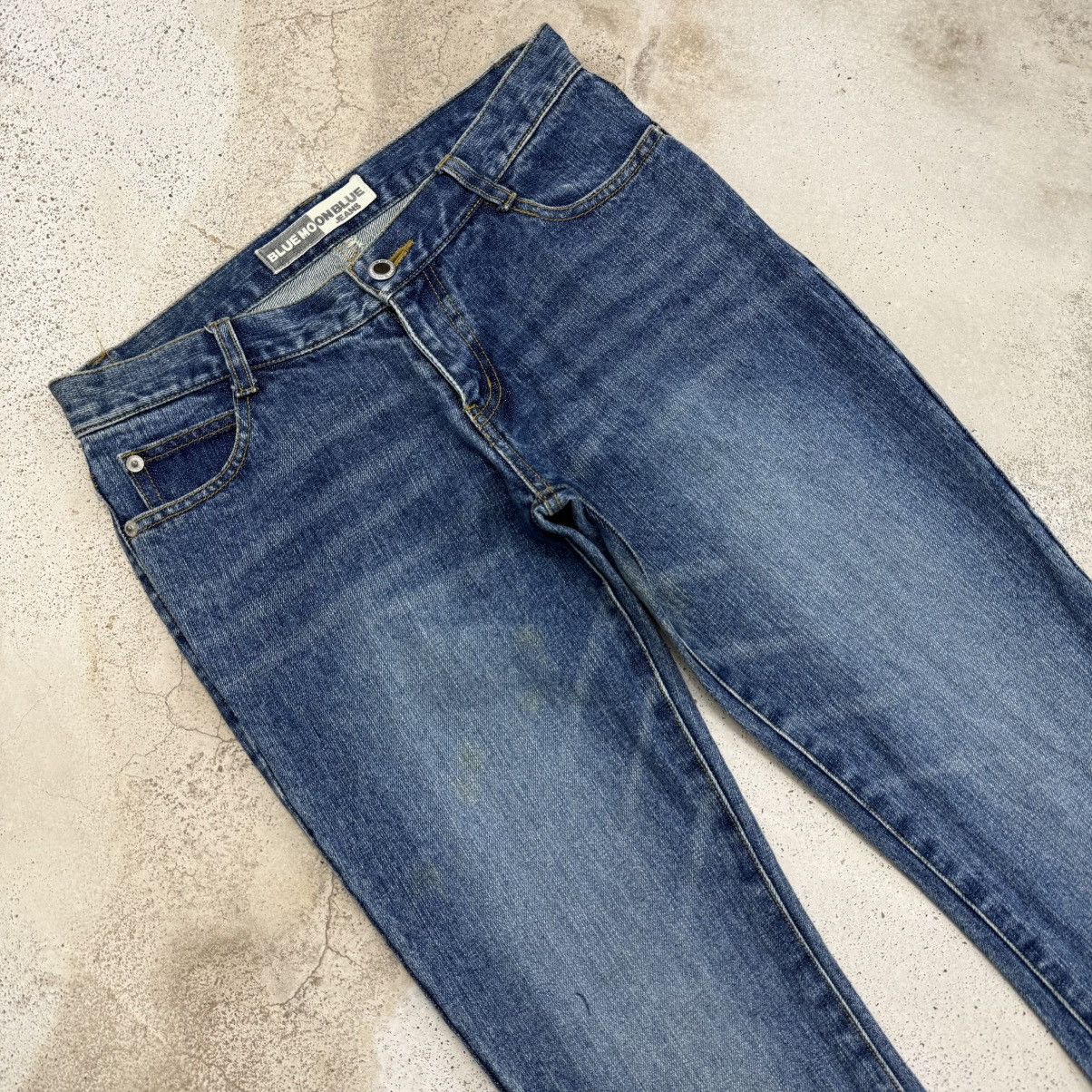 Japanese Brand Flare Vintage Blue Moon Blue Unisex Denim Pants Size US 27 - 4 Thumbnail