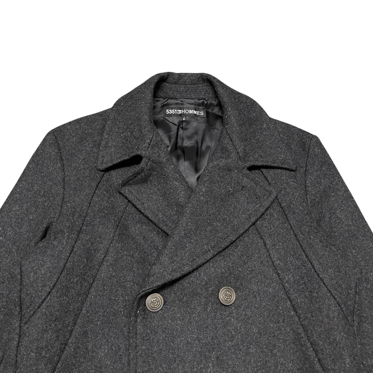 5351 POUR LES HOMMES Vintage 5351 Pour Les Hommes Wool Coat Size US M / EU 48-50 / 2 - 2 Thumbnail
