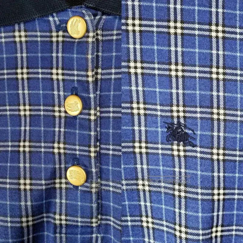 Burberry Burberry Blue Cotton Battle Check Summer Top. Size S / US 4 / IT 40 - 2 Thumbnail