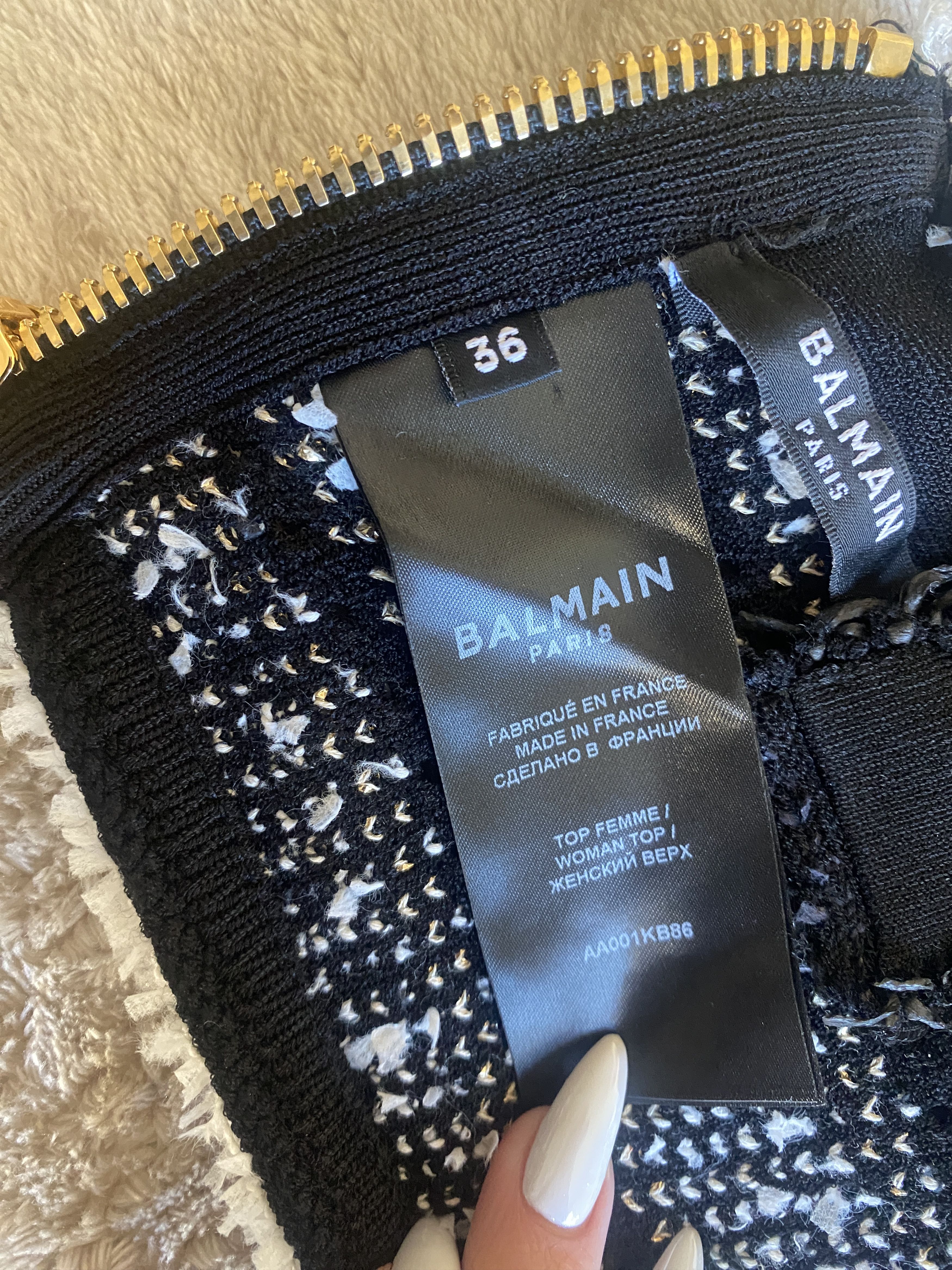 Balmain Balmain Tweed Crop Top with Chain Straps Size XS / US 0-2 / IT 36-38 - 5 Thumbnail