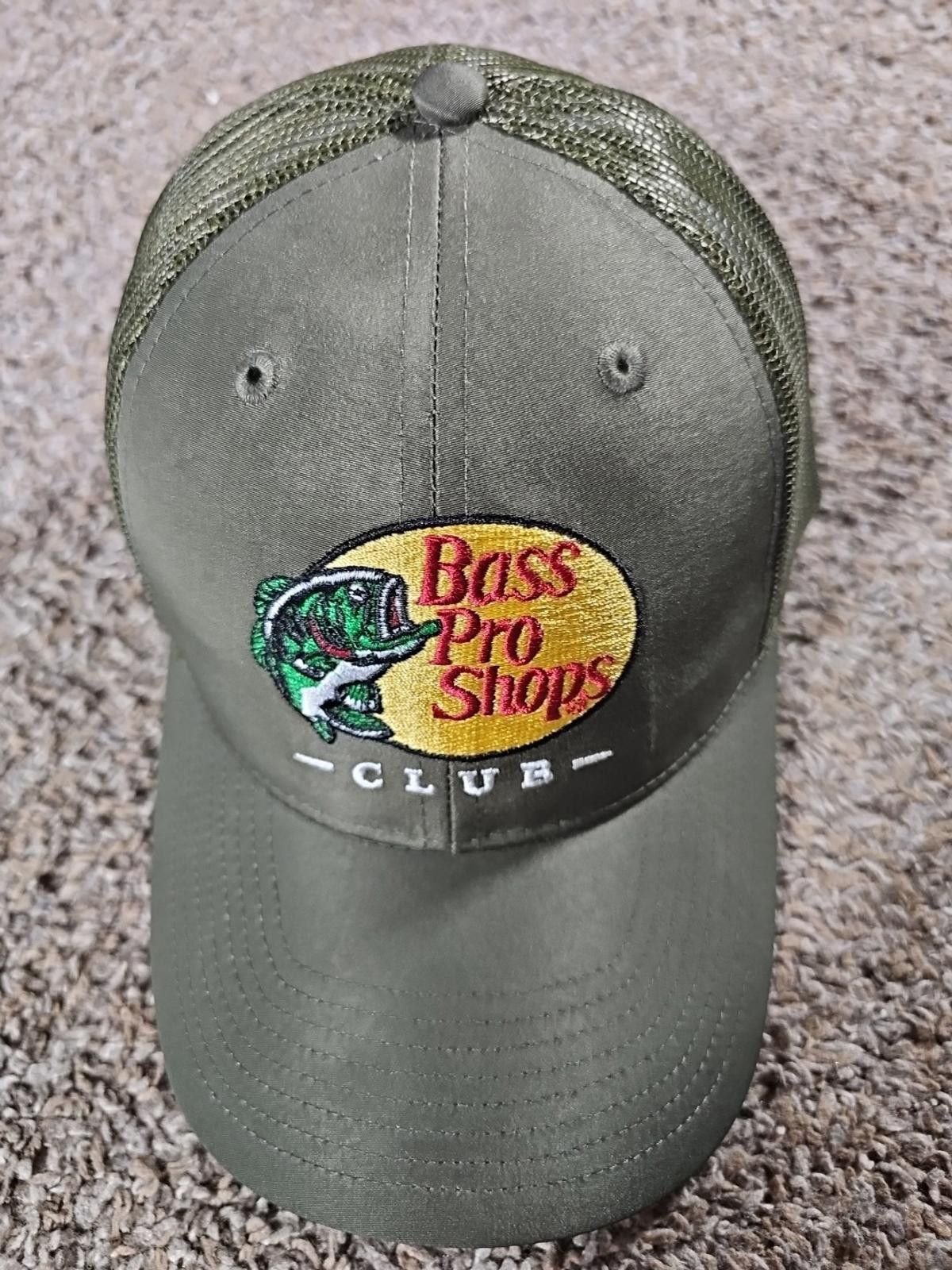 Bass Pro Shops Bass Pro Shops CLUB Olive Green Mesh Trucker Snapback Hat Size ONE SIZE - 2 Thumbnail
