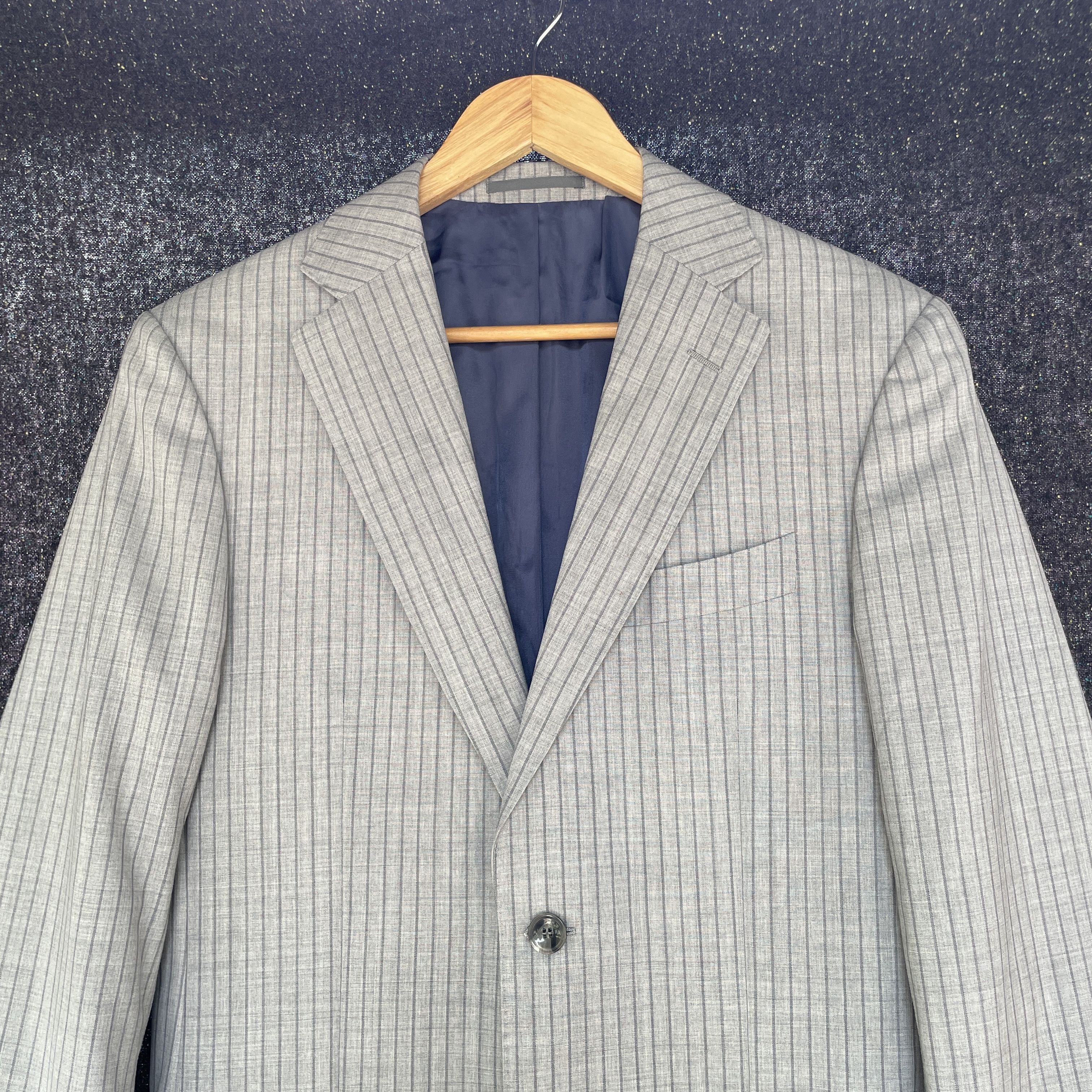 Suitsupply Suitsupply Striped Gray Pure Wool Sport Coat Blazer Size 36R - 4 Thumbnail