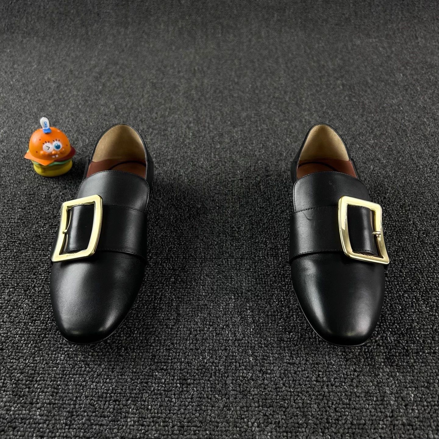 Bally BALLY black square buckle leather loafer eu36 Size US 5 / IT 35 - 2 Thumbnail