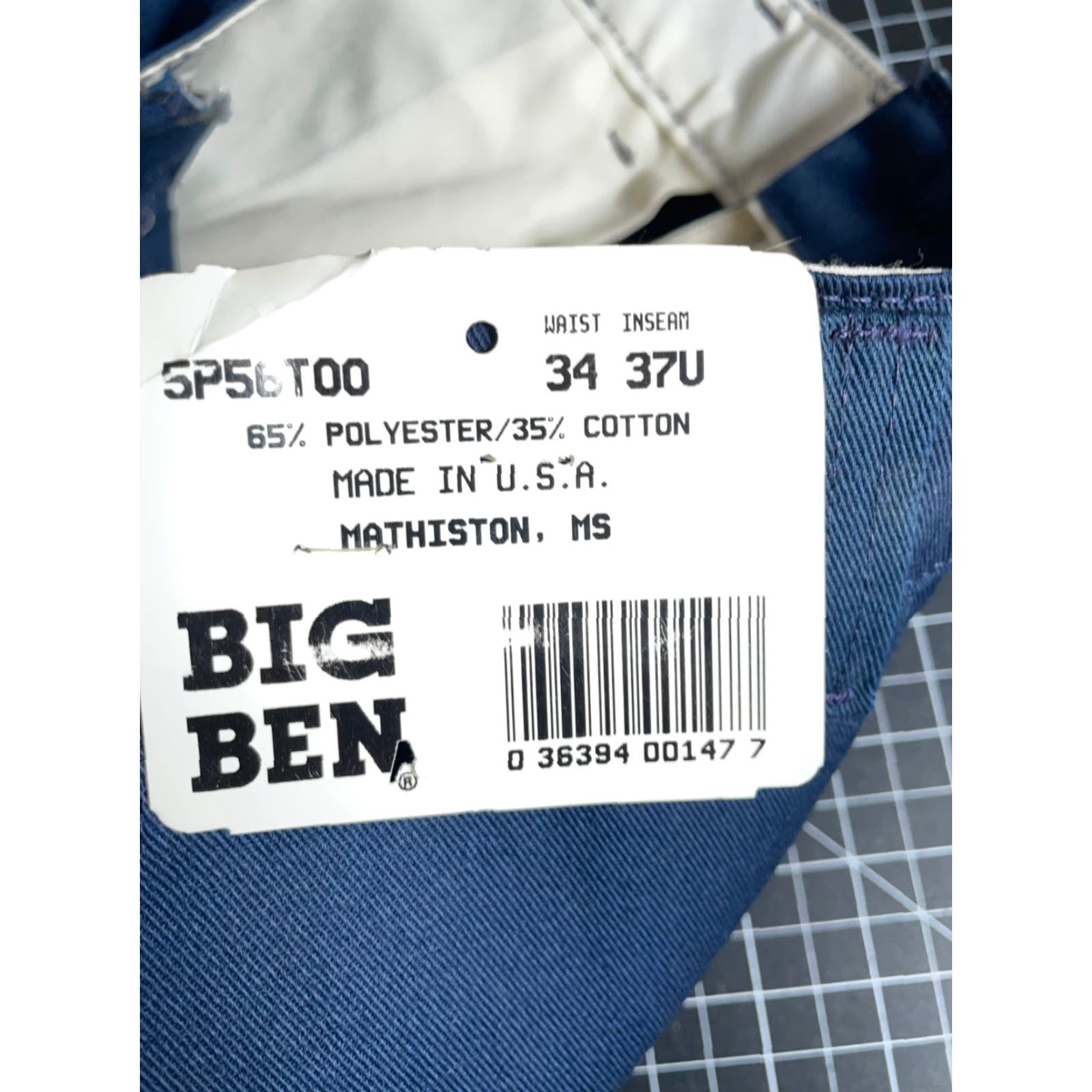 Vintage VINTAGE Ben Ben Pants Shirt? 80s Big Ben Work Pants Men's 33 x 32 Blue Polyester Blend Unworn (33 x 37 Tag) Size US 33 - 3 Thumbnail