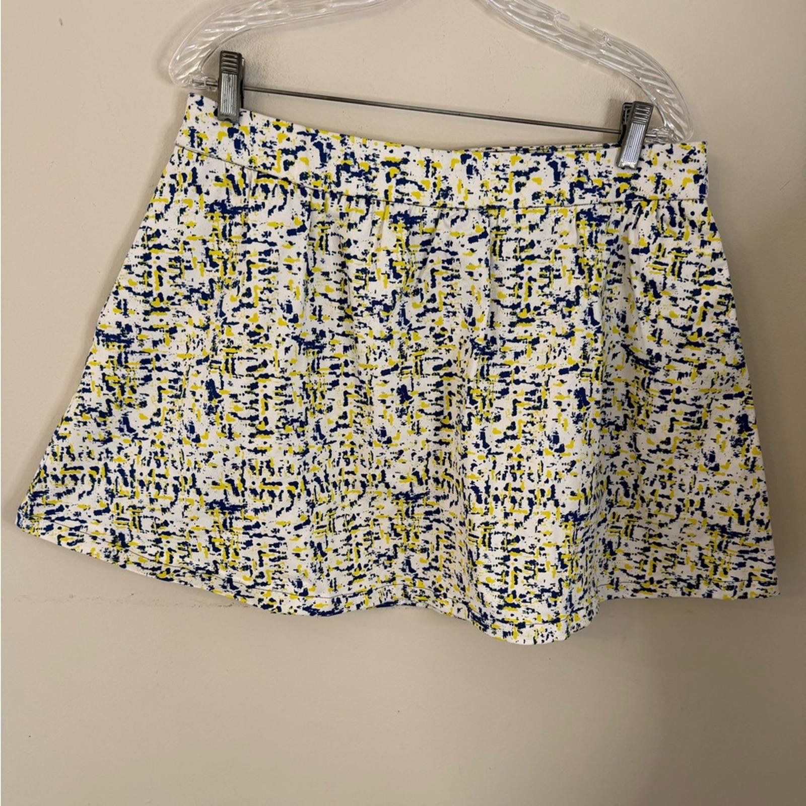 Maison Margiela Mark. retro full mini skirt abstract blue yellow SZ XXL Size 42" / US 20 - 1 Thumbnail