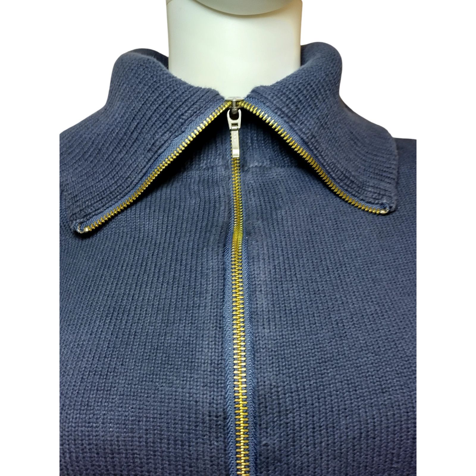 Ann Taylor Ann Taylor Womens High Neck Wool Knit Cardigan Blue Sz Sm Size S / US 4 / IT 40 - 3 Thumbnail