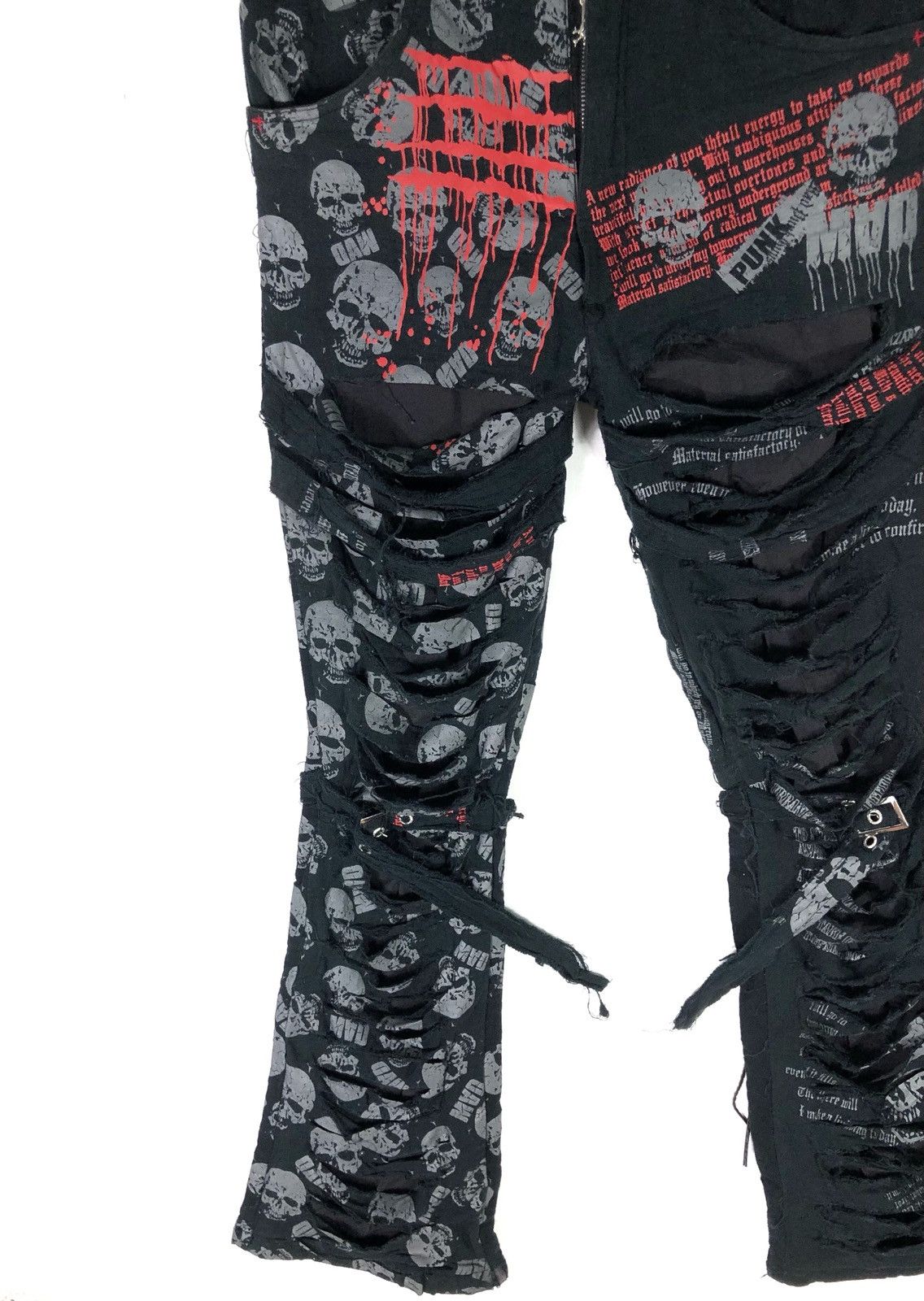 Japanese Brand RARE🔥MADPUNK JAPAN BONDAGE DAMAGE STYLE PANTS Size US 31 - 10 Thumbnail