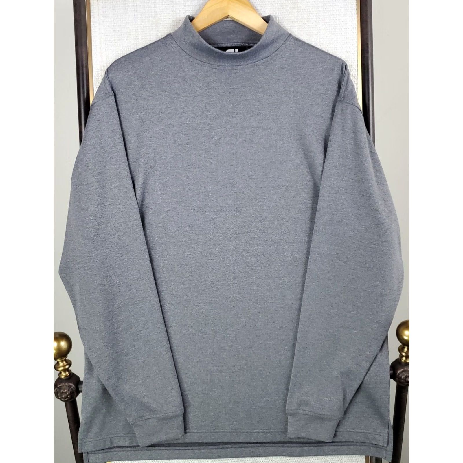 Footjoy FootJoy Mens Long Sleeve Mock Neck Performance Golf Shirt Gray Size US L / EU 52-54 / 3 - 3 Thumbnail