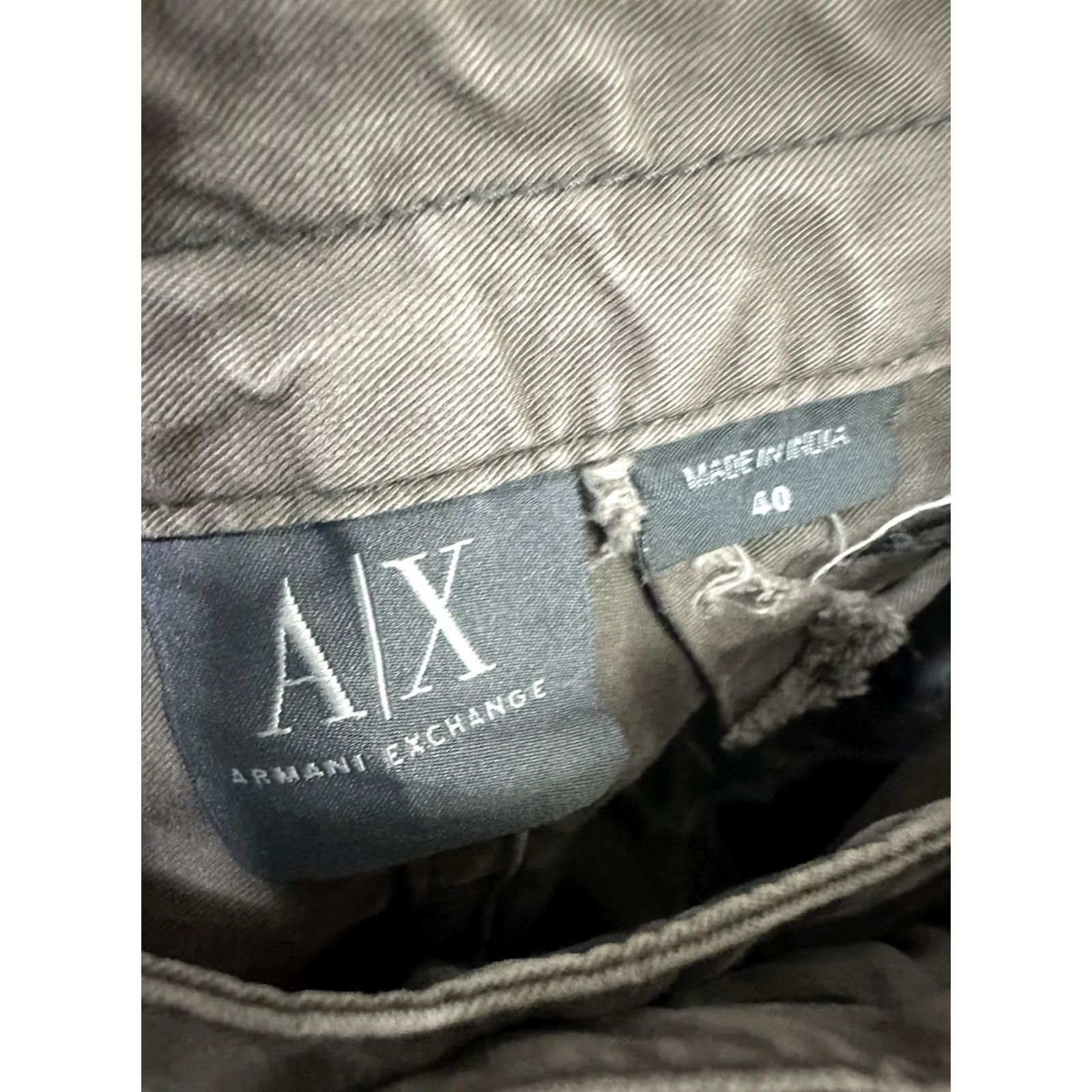 Armani Exchange Armani Exchange Men’s Cargo Zip Pocket Utility Tactical Streetwear Pants 40 Khaki Military Combat Distressing String 30 Inseam Men Size US 40 / EU 56 - 3 Thumbnail