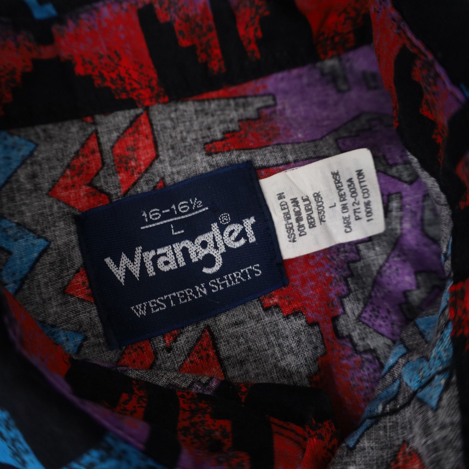 Vintage × Wrangler Vintage Wrangler Vibrant Southwestern Print Cowboy Shirt Size US L / EU 52-54 / 3 - 6 Thumbnail
