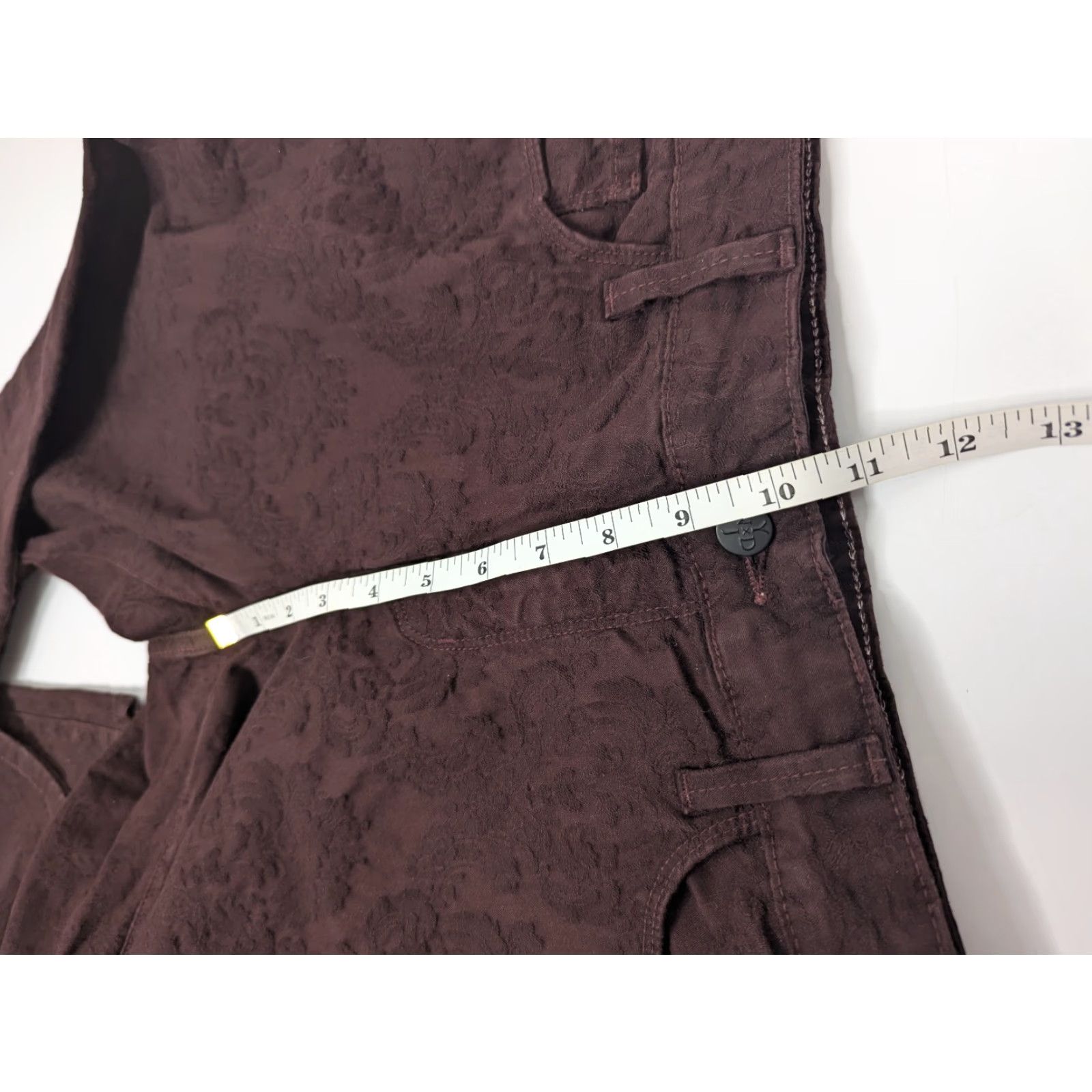 NYDJ NYDJ Burgundy Textured Legging Pant Size 12 Straight Women Plus Size 34" / US 12 / IT 48 - 7 Thumbnail