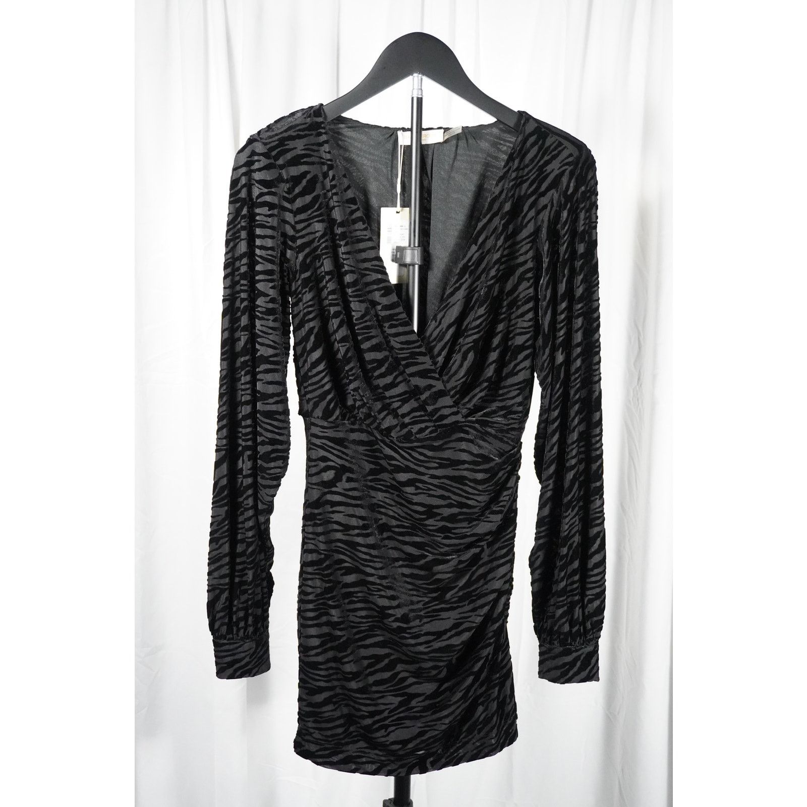 Ramy Brook Ramy Brook Kalani Black Zebra Velvet Burnout Mini Dress Size XXS / US 00 / IT 34 - 1 Thumbnail