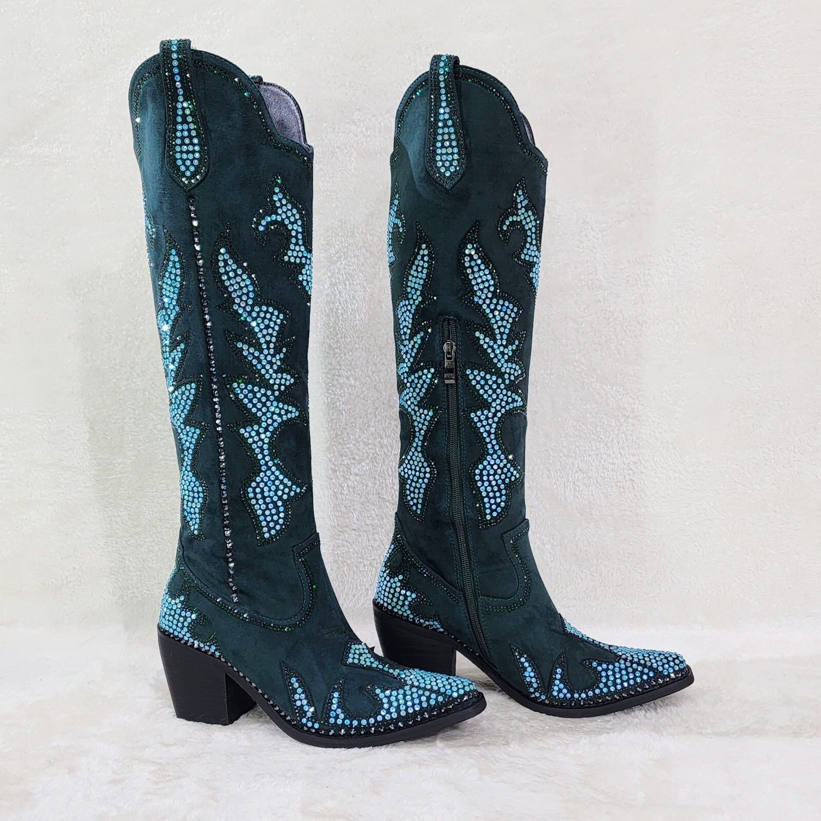 Other Sparks Country Western Cowgirl Knee Boots Dazzleing Iridesce Size US 8 / IT 38 - 8 Thumbnail