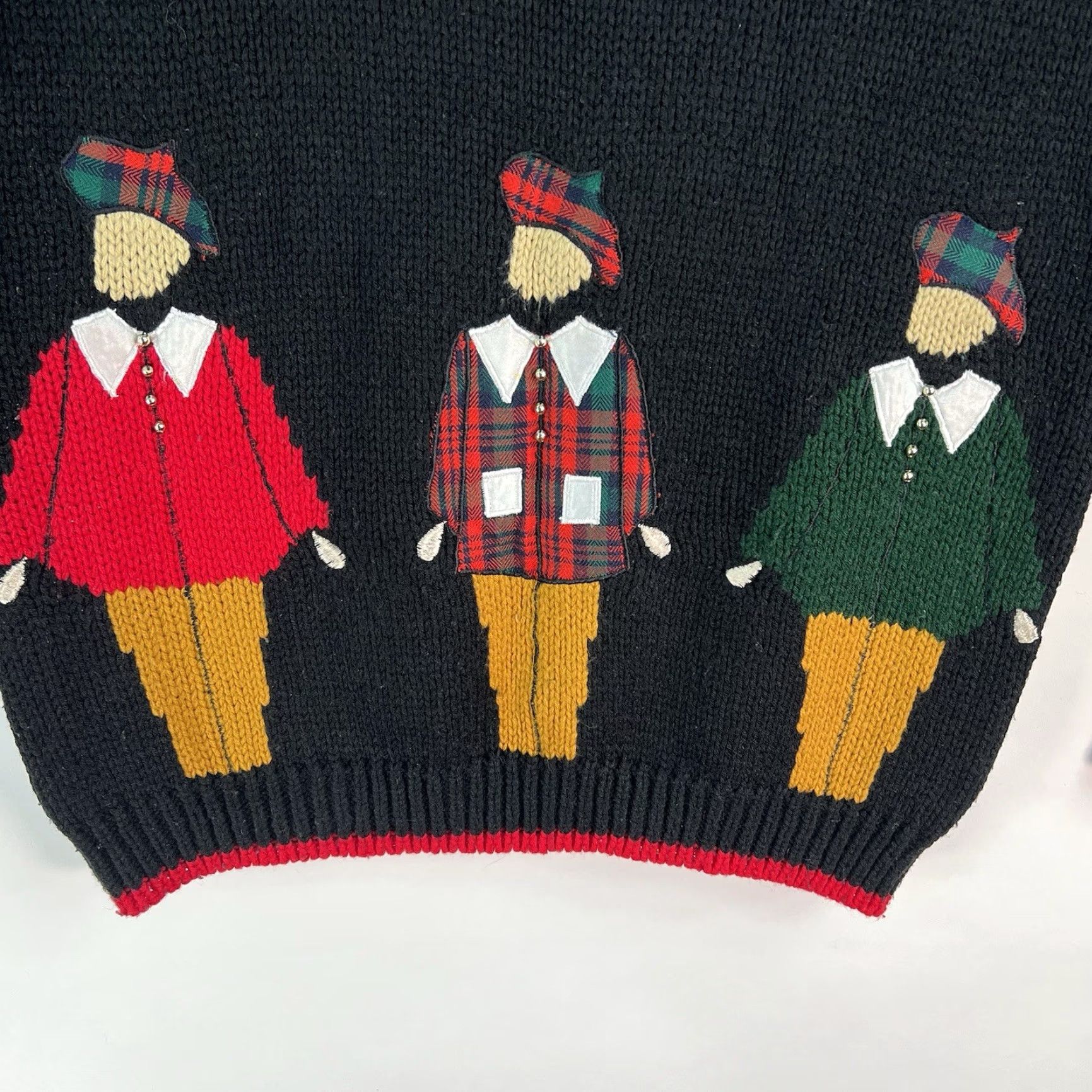 Vintage VINTAGE Cherry Stix Limited Peeps Women's Size: Medium Black Sweater 100% Acrylic Size M / US 6-8 / IT 42-44 - 2 Thumbnail