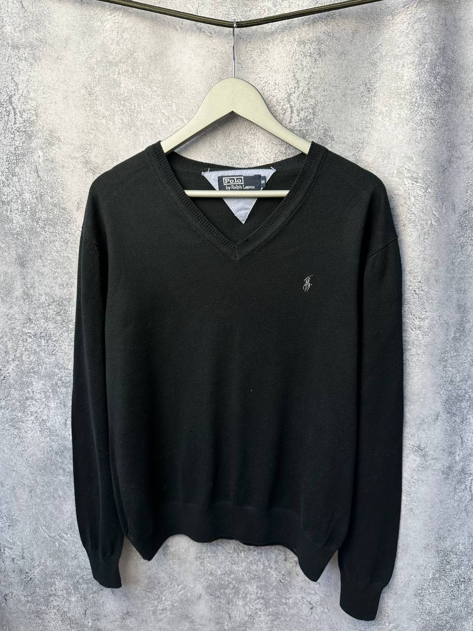 Polo Ralph Lauren × Vintage Polo Ralph Lauren Vintage V-Neck Sweater Black Men's Size M Size US M / EU 48-50 / 2 - 2 Thumbnail