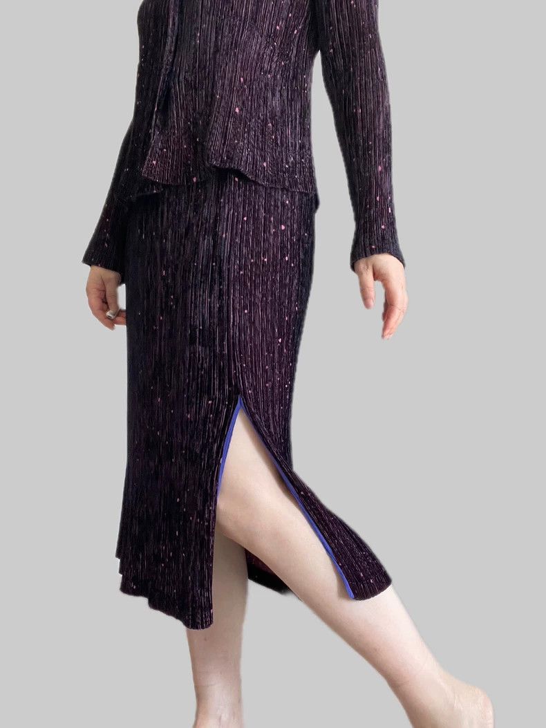 Issey Miyake Issey Miyake size:2 Deep purple velvet pleated cardigan Size XS / US 0-2 / IT 36-38 - 2 Thumbnail
