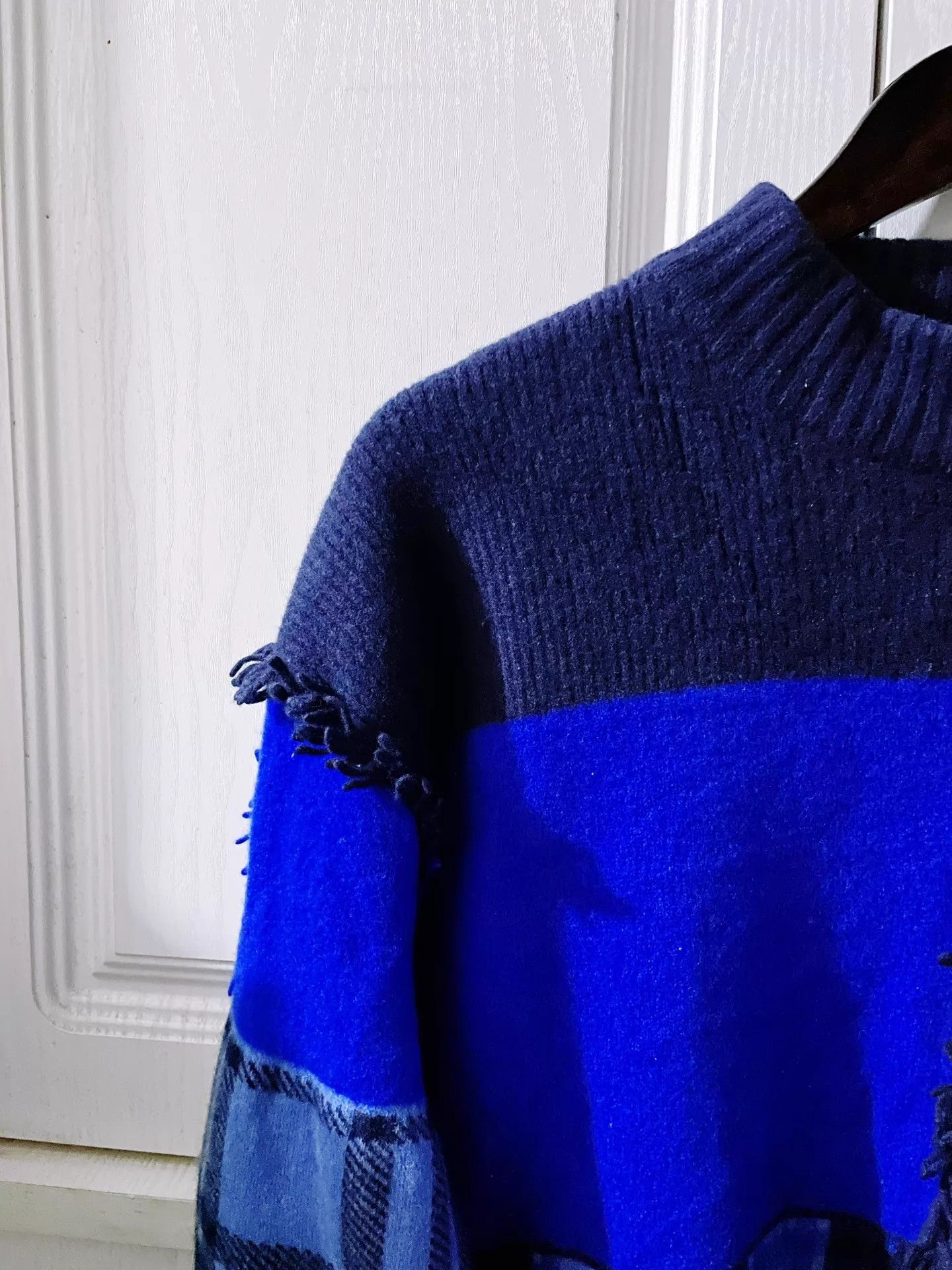 Versace Versace Logo Plaid Wool Patchwork Sweater S Milan Runway Size US S / EU 44-46 / 1 - 5 Thumbnail