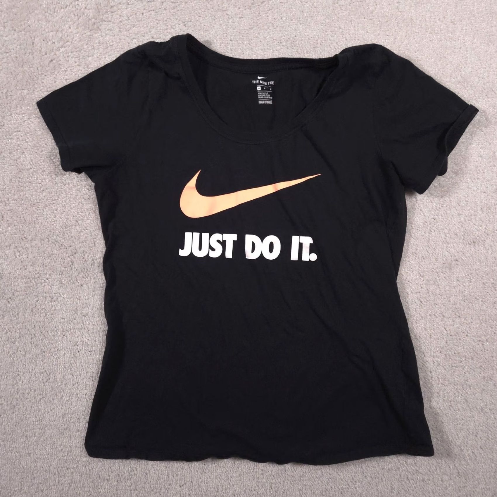 Nike Nike Shirt Womens Medium Black Just Do It Swoosh Graphic Scoop Neck Tee Top Size M / US 6-8 / IT 42-44 - 2 Thumbnail