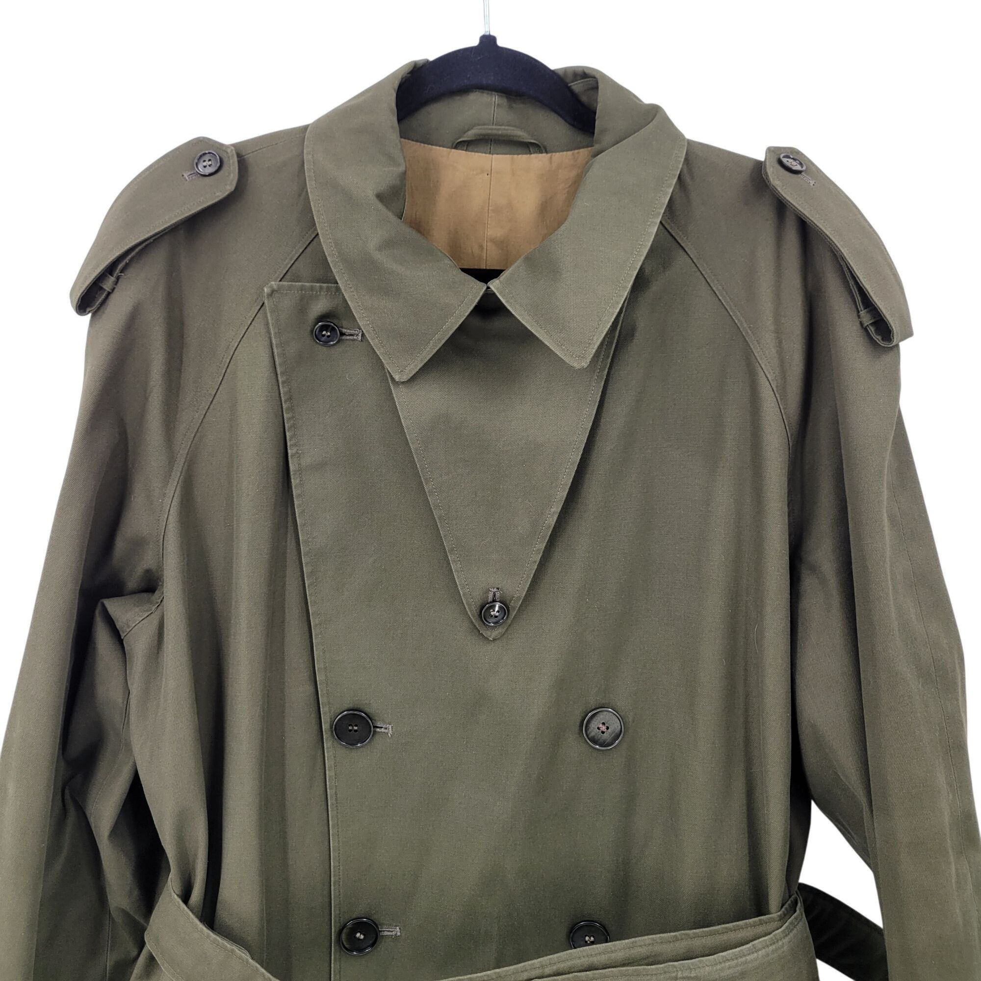 Vintage Vintage Army Green Military Trench Coat XL Belt Shoulder Tab Size US XL / EU 56 / 4 - 11 Thumbnail