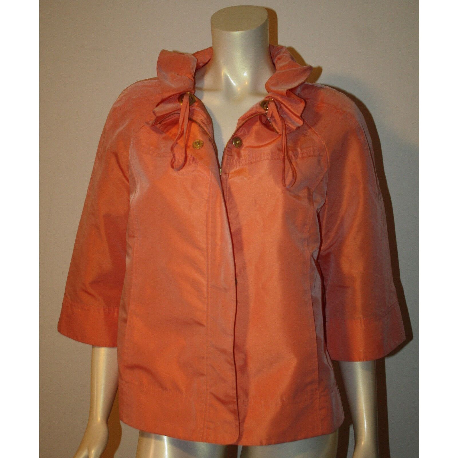 St. John ST JOHN Jacket M Shimmery Peach Sleeves Gathered Collar Size M / US 6-8 / IT 42-44 - 2 Thumbnail