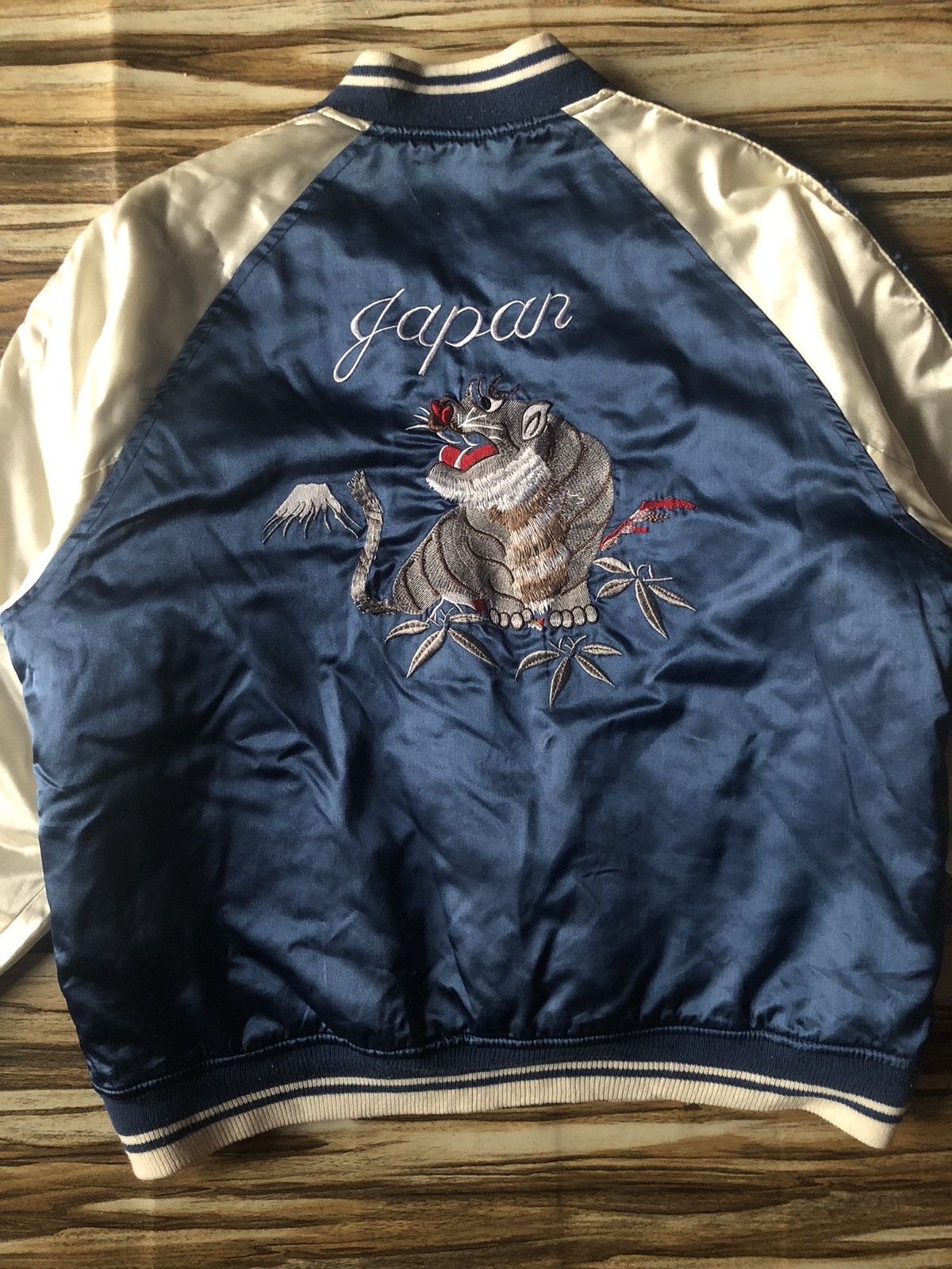 Japanese Brand Vintage Maceye Tiger Embroidery Sukajan Blue Japan Size US M / EU 48-50 / 2 - 1 Thumbnail