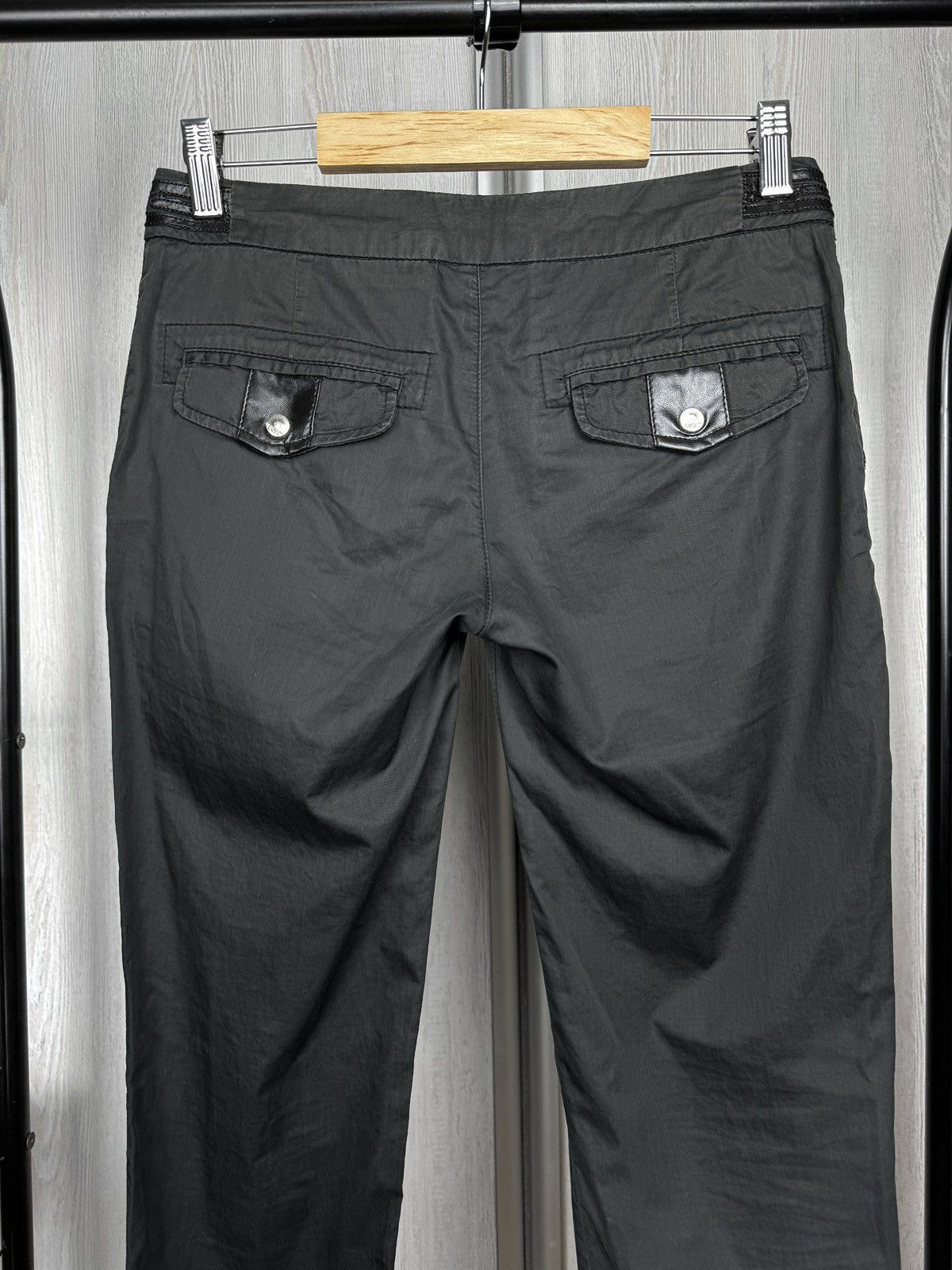 Versace Versace black cotton leather trim lightweight pants size 26 Size 26" / US 2 / IT 38 - 8 Thumbnail