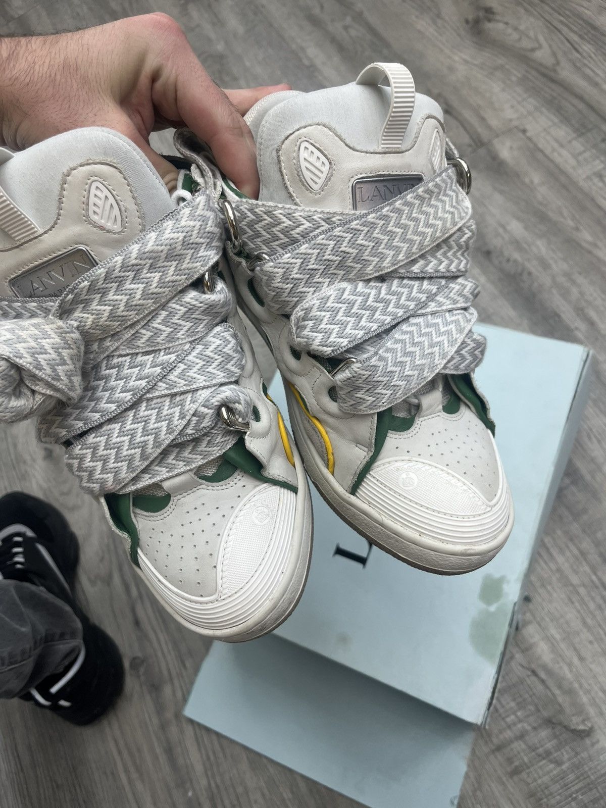 Lanvin Lanvin Curb Sneaker White Green Yellow Size US 10 / EU 43 - 6 Thumbnail