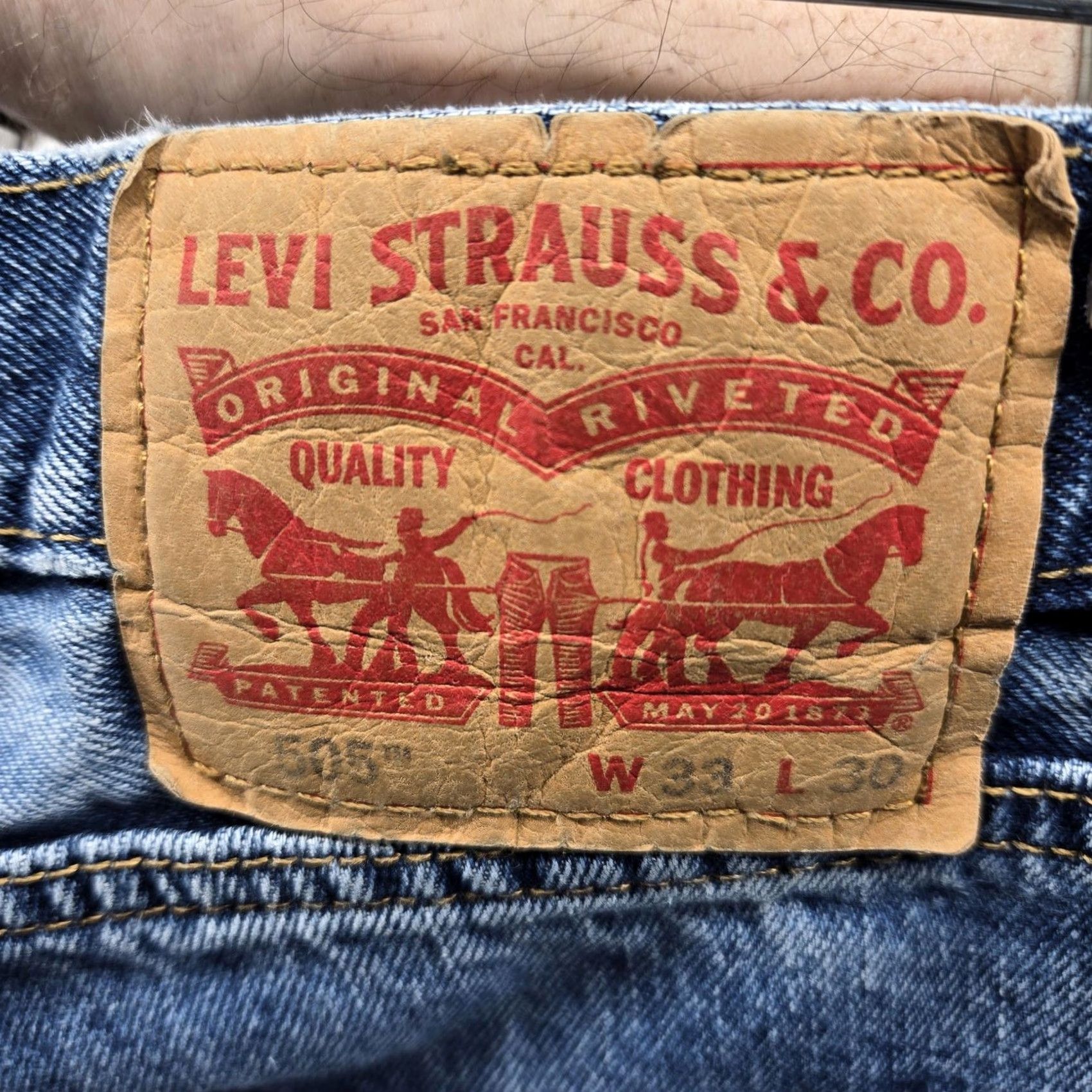 Levi's Levi's 505 Jeans Mens Regular Fit Straight Leg Blue Denim Zip Fly Pockets Size US 33 - 3 Thumbnail