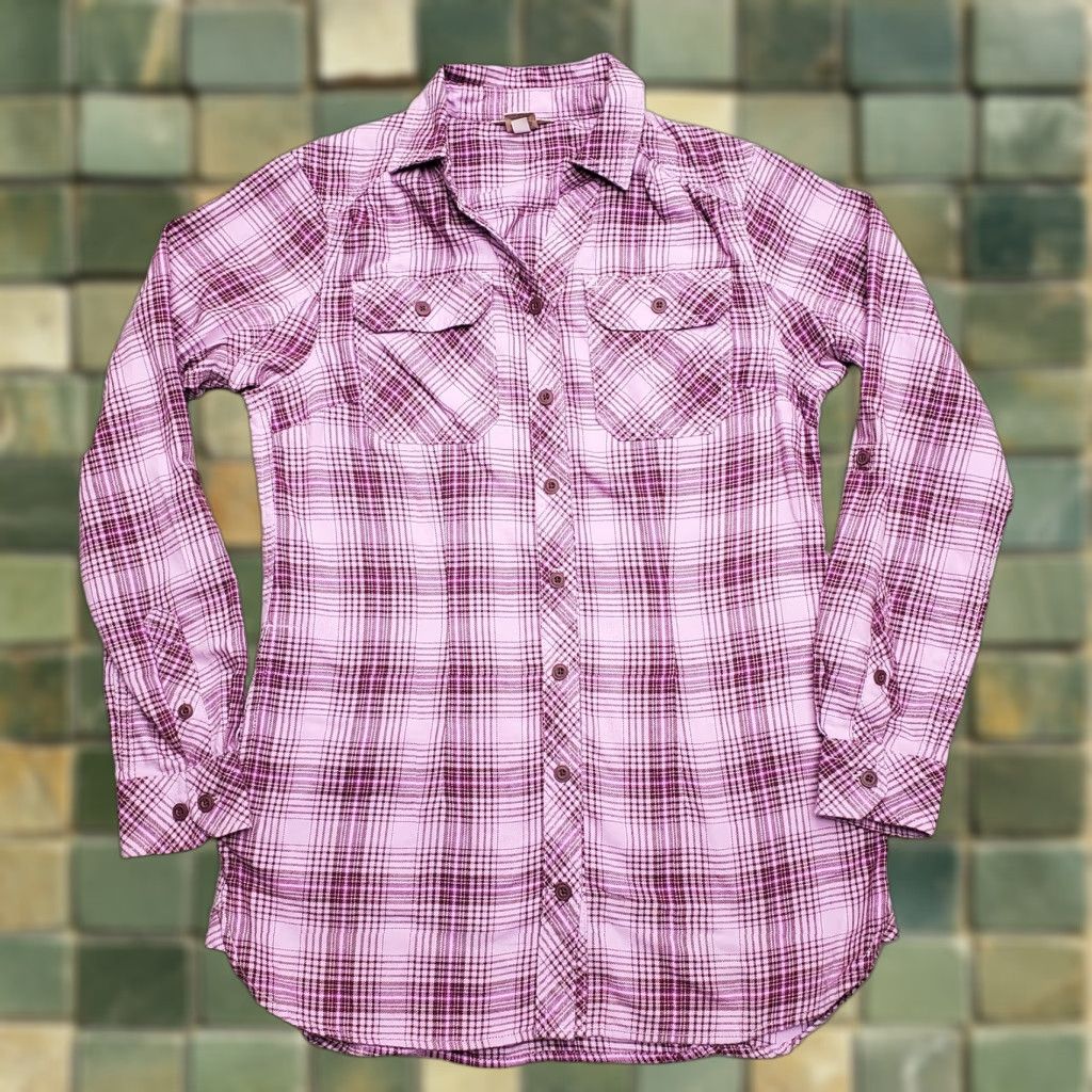 Pinko Duluth Trading Shirt Womens XS Pink Plaid Flannel Outdoors Button Up Casual Classic Shirt Womens XS Pink Plaid Flannel Outdoors Button Up Size XS / US 0-2 / IT 36-38 - 1 Thumbnail