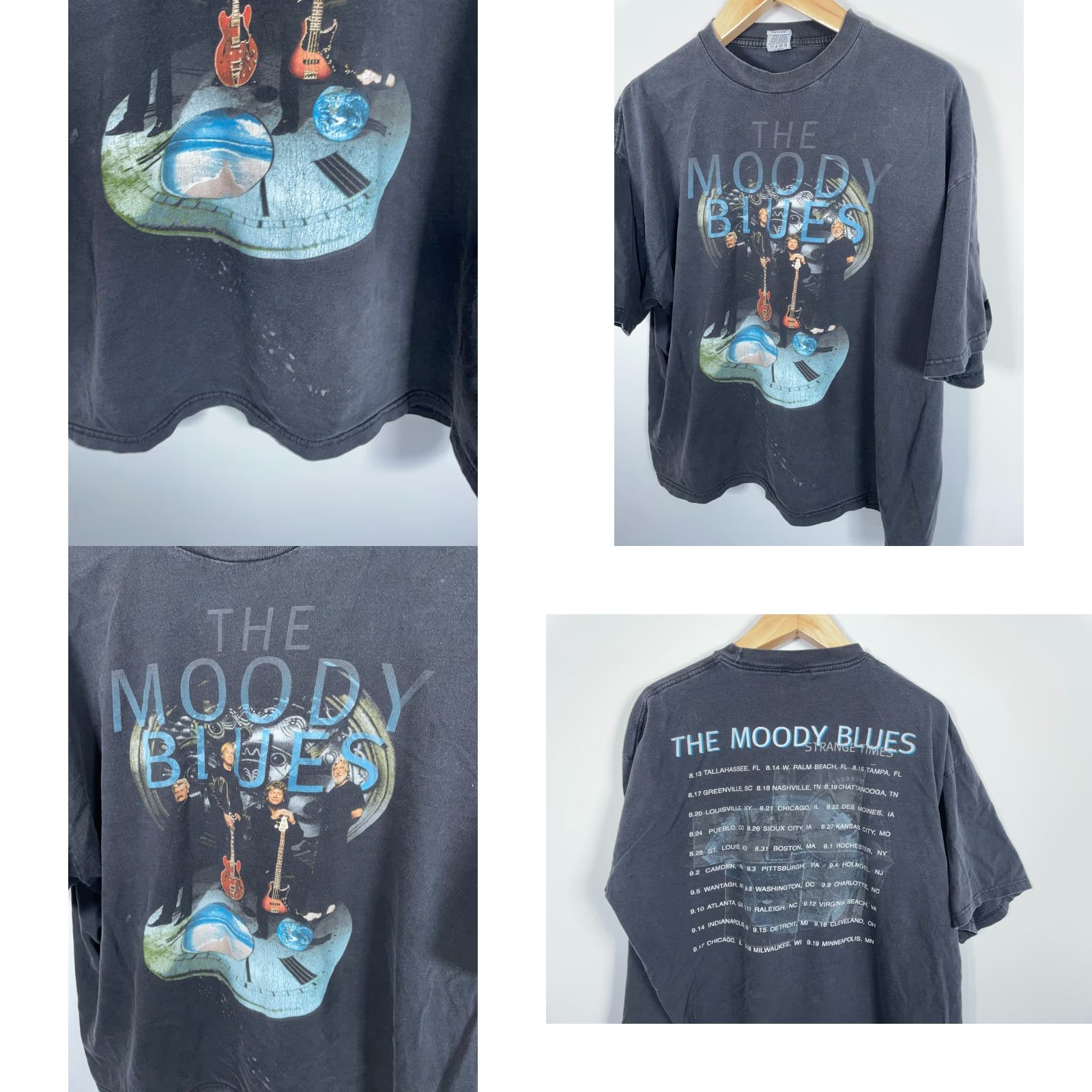 Doublet VINTAGE Moody Blues Strange Times Tour T-Shirt Cygnus 2XL Black Double-Sided Graphic Print Men Shirt 90s Music Size US XXL / EU 58 / 5 - 8 Thumbnail