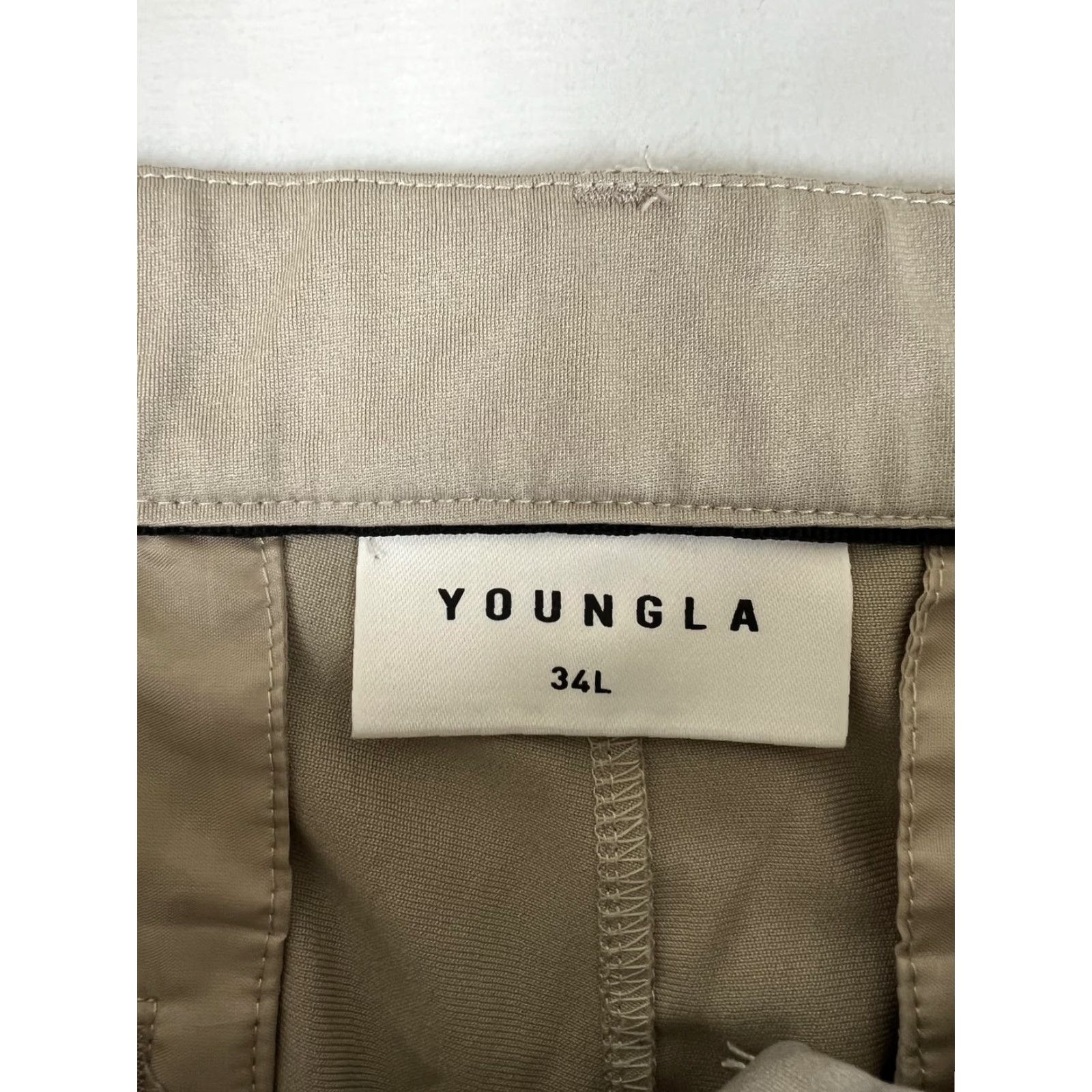YoungLA YoungLA Chino Pants Mens 34 Beige Slim Tapered Casual Microfiber Stretch Pants Size US 34 / EU 50 - 5 Thumbnail