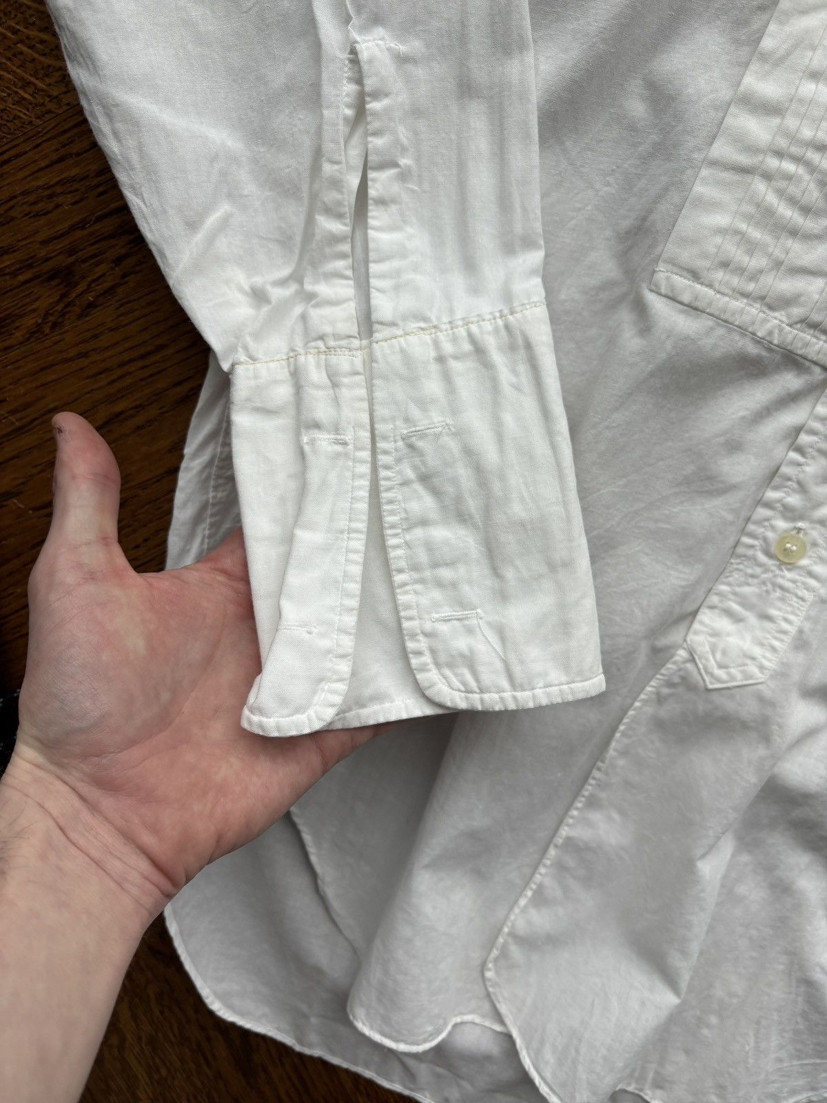 Arrow × Van Heusen × Vintage 1960s Dress Shirt Vintage Tooke Bros Canada Ruffle Formal US Size 38S - 6 Thumbnail