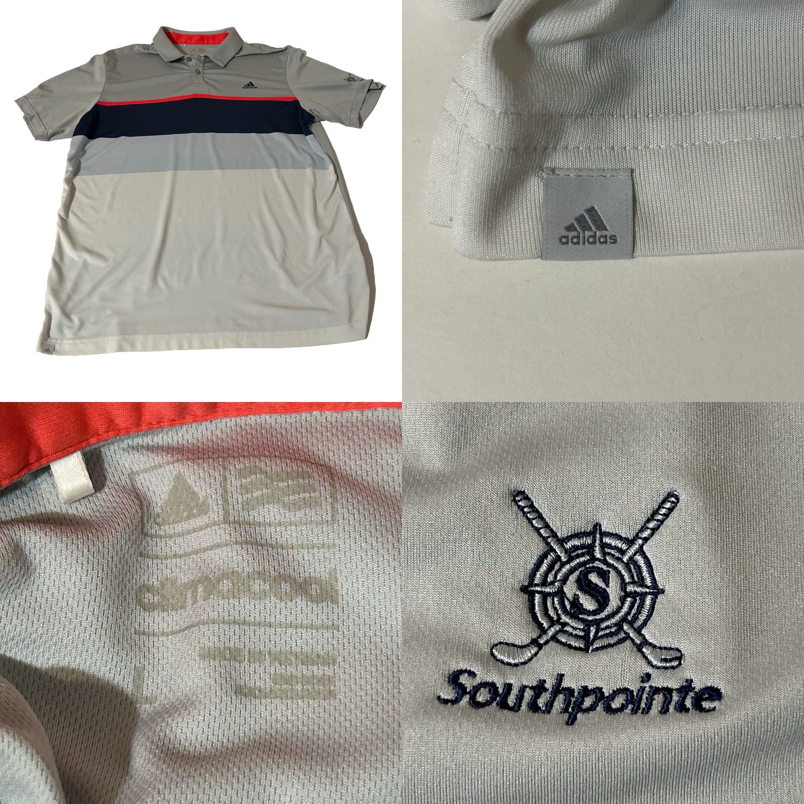 Adidas Adidas Polo Shirt Men Large Climacool Embroidered Sleeve Logo Golf Shirt Multicolor Colorblock Short Sleeve Knit Polyester Spandex Regular Fit Size US L / EU 52-54 / 3 - 8 Thumbnail