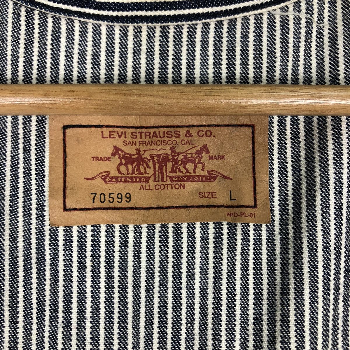 Levi's 🔥Vtg Biker Jacket Denim Hickory Design Levi’s Bondage Size US L / EU 52-54 / 3 - 15 Thumbnail