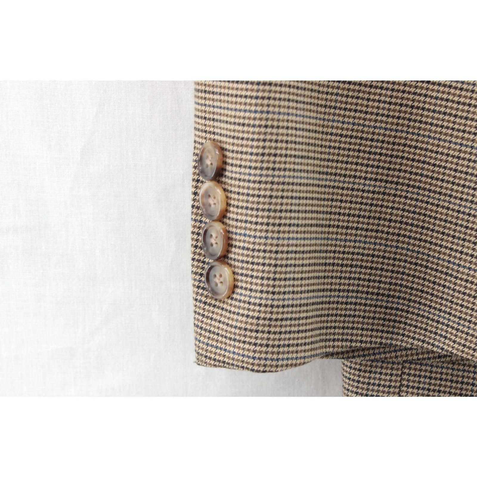 Ralph Lauren VINTAGE LRL Ralph Lauren Blazer Sport Jacket Mens 48R Brown Houndstooth Preppy Office Size 48R - 3 Thumbnail