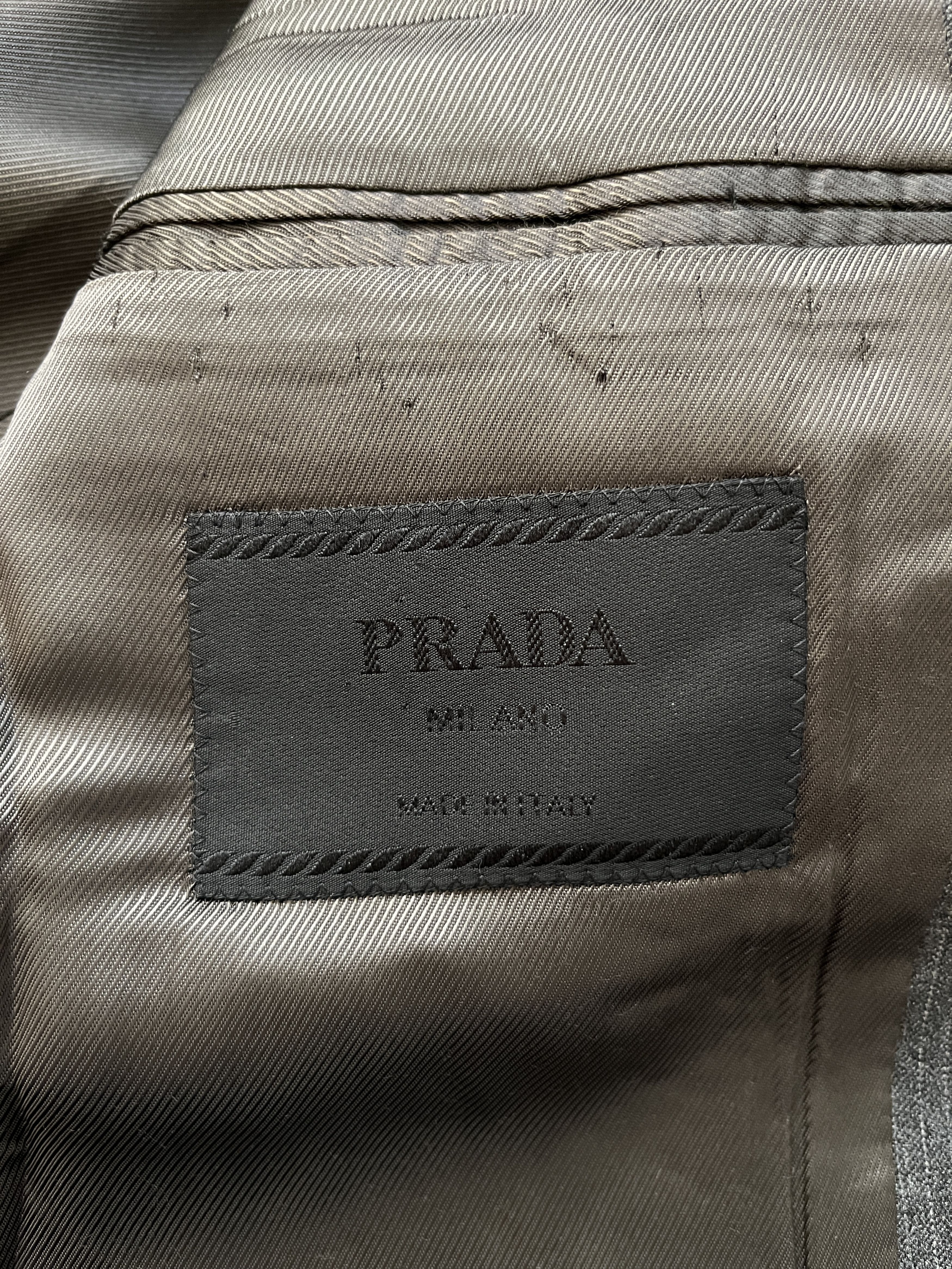 Prada ⚡️QUICK SALE⚡️Prada Gray Pinstripe Blazer Jacket Size US L / EU 52-54 / 3 - 3 Thumbnail