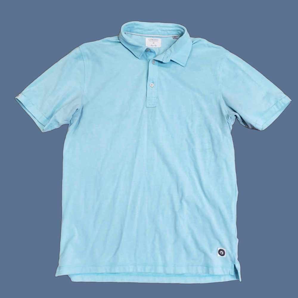 Vintage Linksoul Polo Shirt Mens M Blue Tempus Fugit Golf Performance Stretch Size US M / EU 48-50 / 2 - 1 Thumbnail
