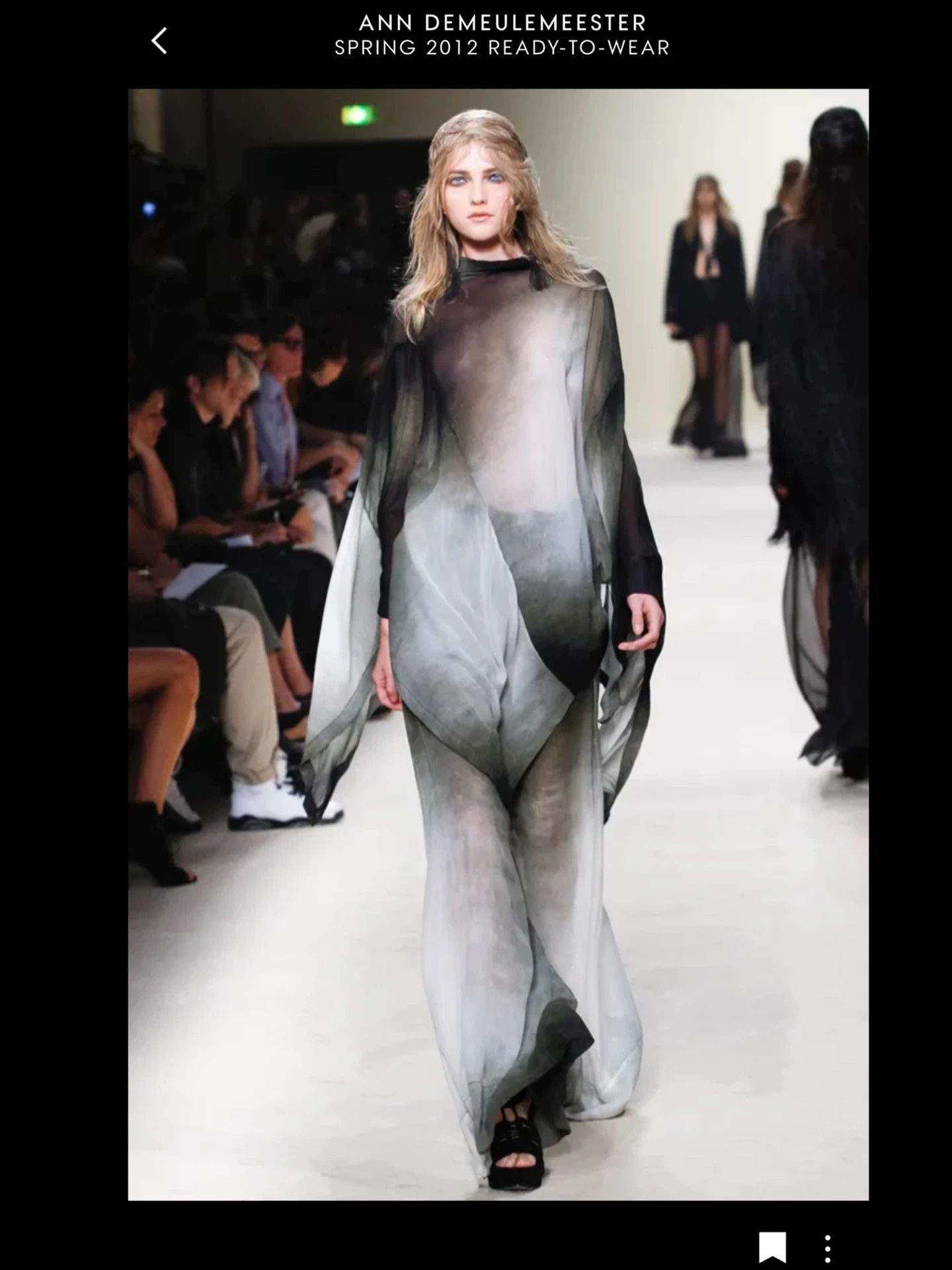 Ann Demeulemeester Ann Demeulemeester 2012SS Silk Ombre Sheer Dress 36 Size XS / US 0-2 / IT 36-38 - 2 Thumbnail