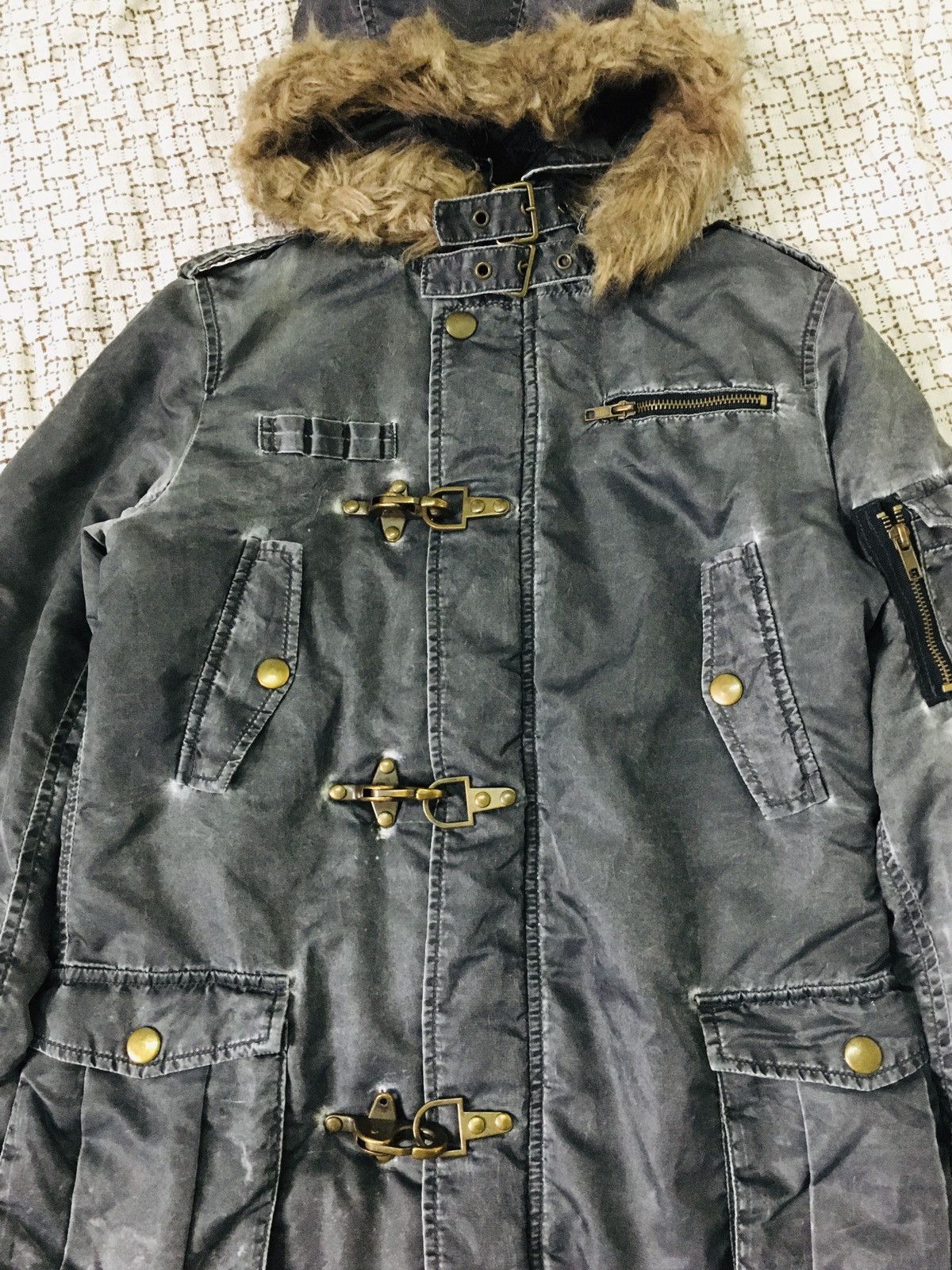 If Six Was Nine × Japanese Brand × Le Grande Bleu (L.G.B.) A07 Incede Punk Bondage Multipocket Fur Hoodie Jacket Size M / US 6-8 / IT 42-44 - 6 Thumbnail