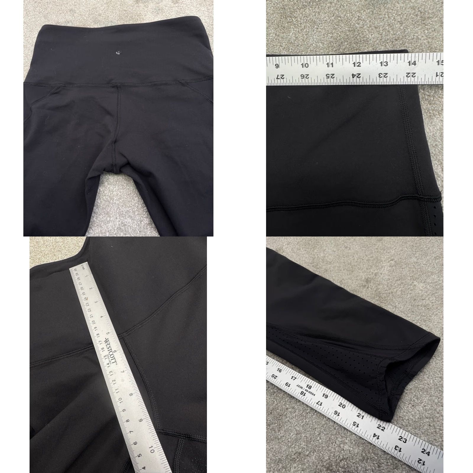 Lululemon Lululemon Cropped Leggings Size 10 Black Vented Full Length 6260 Leggings Womens Size 32" / US 10 / IT 46 - 8 Thumbnail