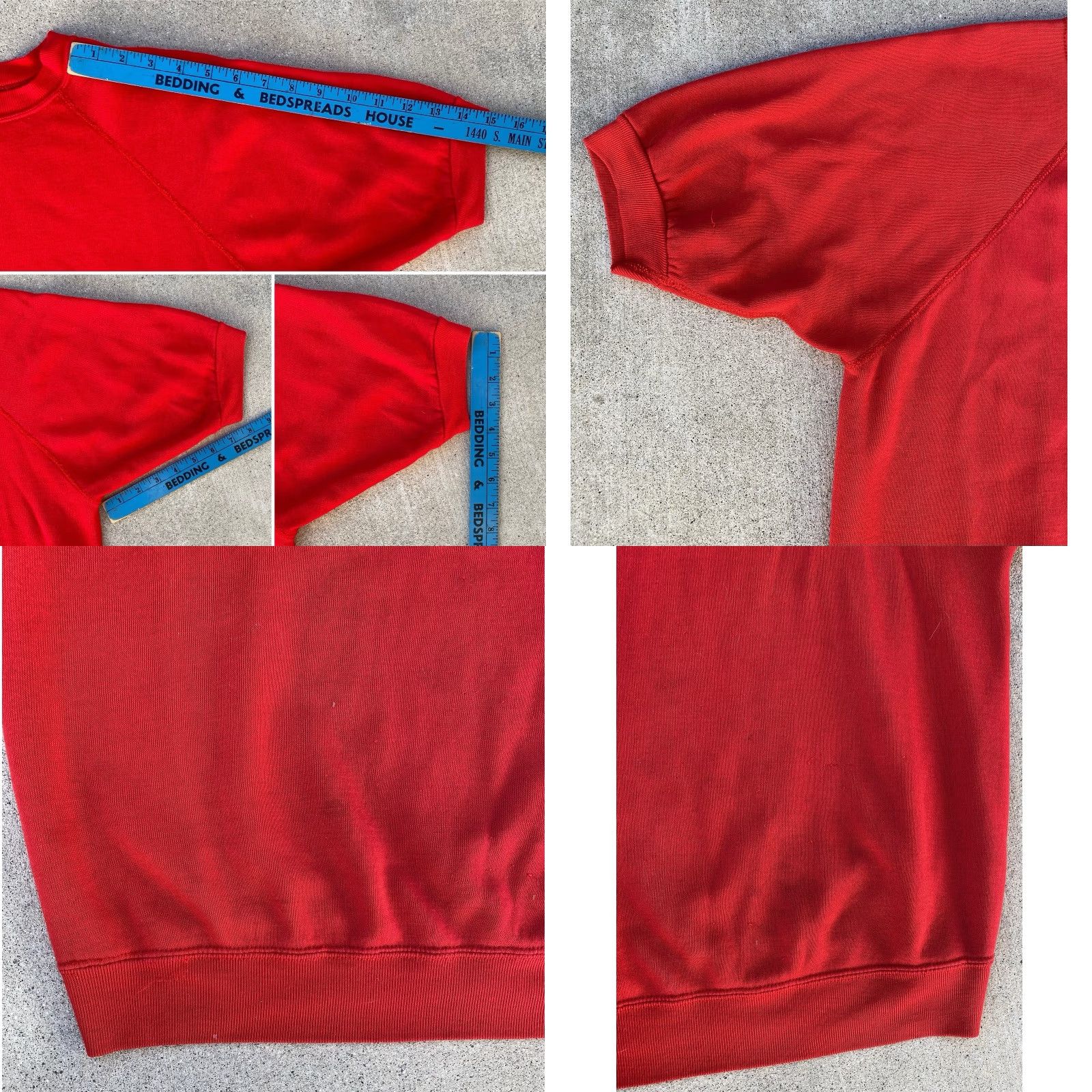 Vintage VINTAGE Short Sleeve Raglan Sweater Creslan Acrylic Worn Paint Stains Size L XL Red Mens Pullover Sweatshirt Size US XL / EU 56 / 4 - 10 Thumbnail