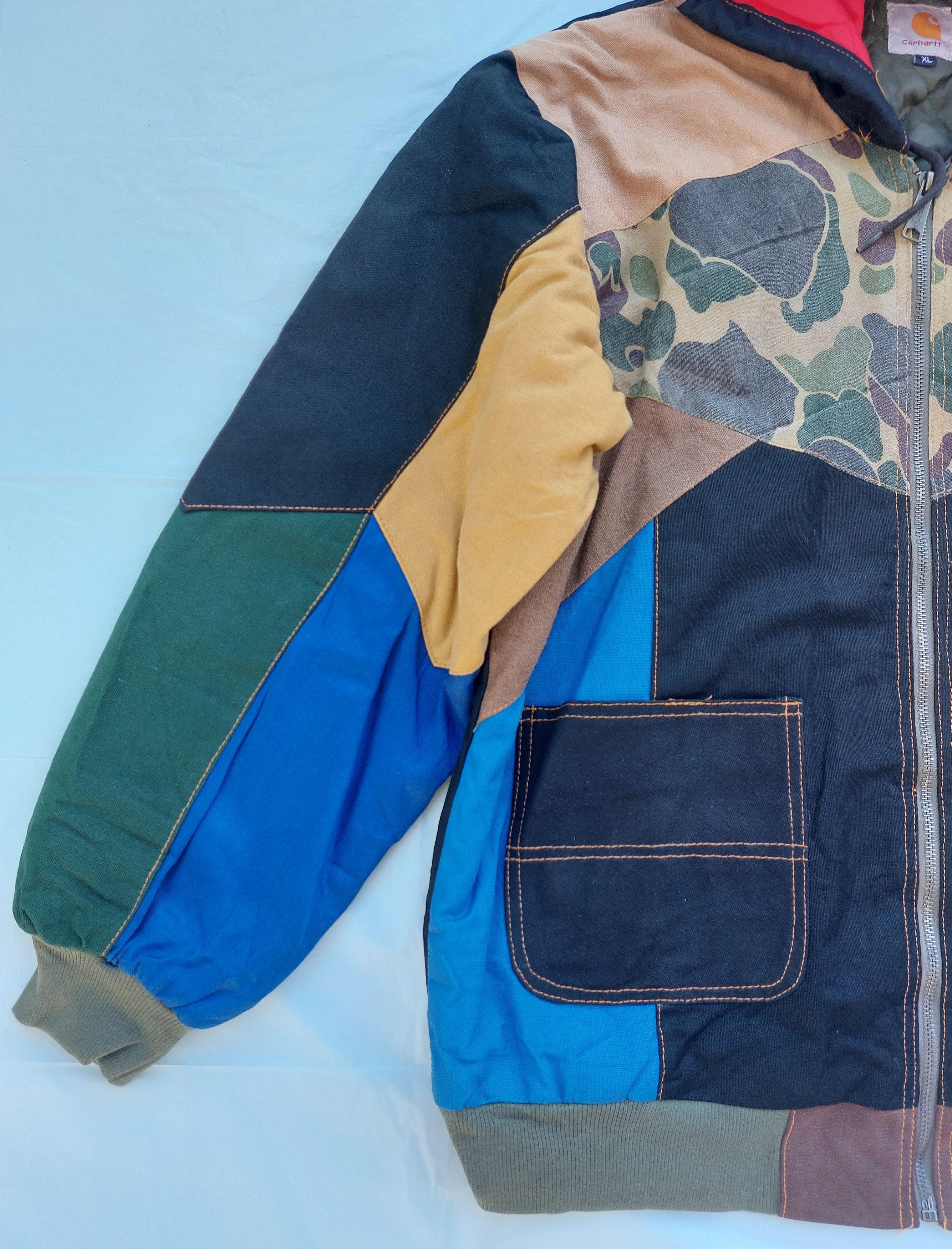 Carhartt CARHARTT REWORKED custom made patchwork hoodie jacket Size US M / EU 48-50 / 2 - 3 Thumbnail