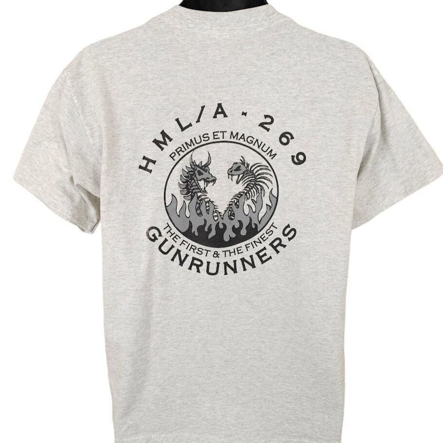 Vintage Gunrunners T Shirt Mens Size Large Gray Y2K HMLA 269