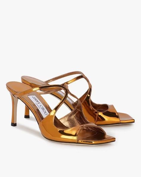 Jimmy Choo o1y0326 Mules in Gold Size US 6 / IT 36 - 2 Thumbnail