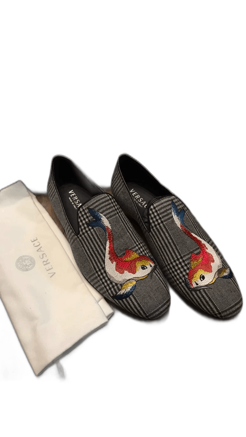 Versace Casual Shoes with Koi Embroidery